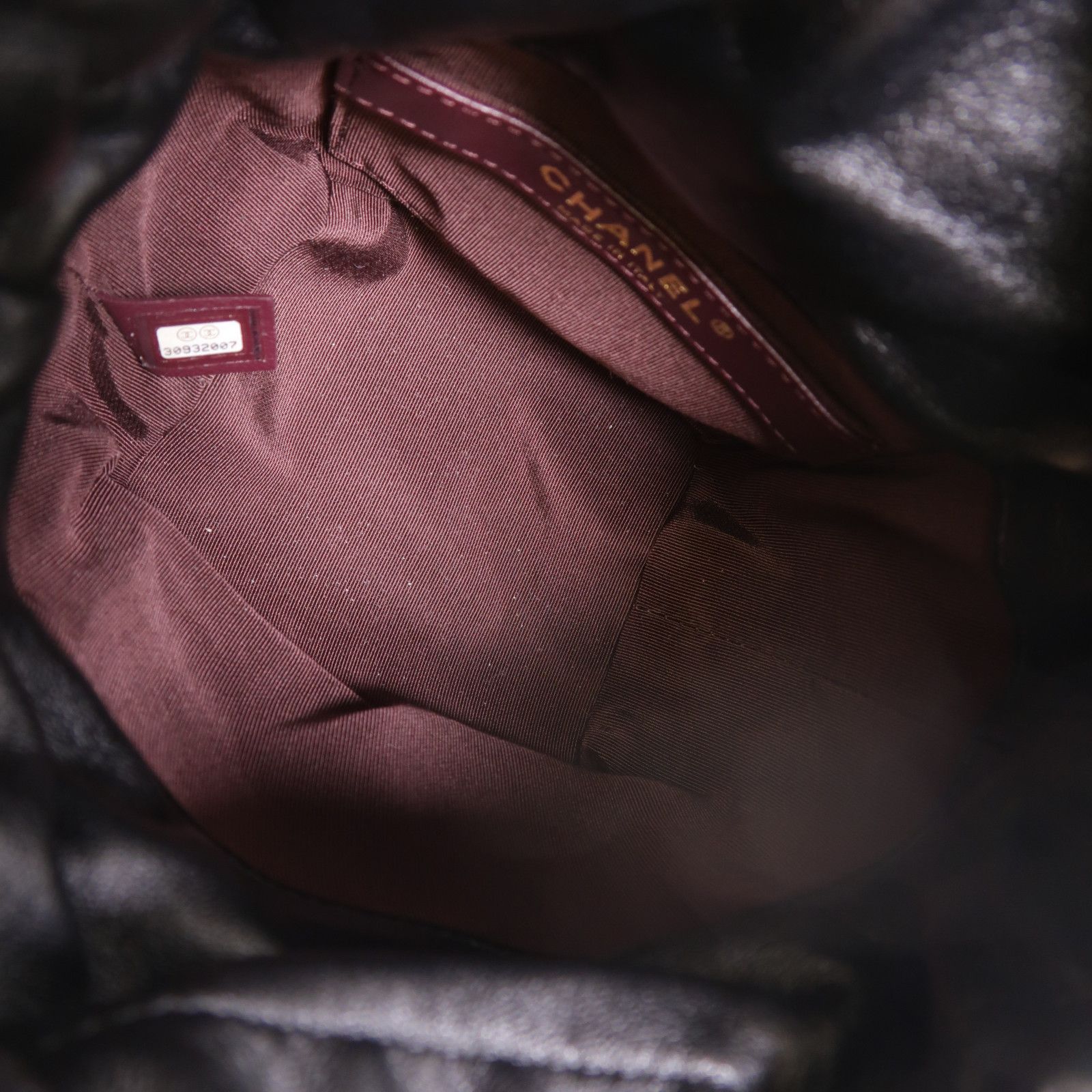 Lambskin Chain Drawstring Bucket Bag w/GHW — view 6