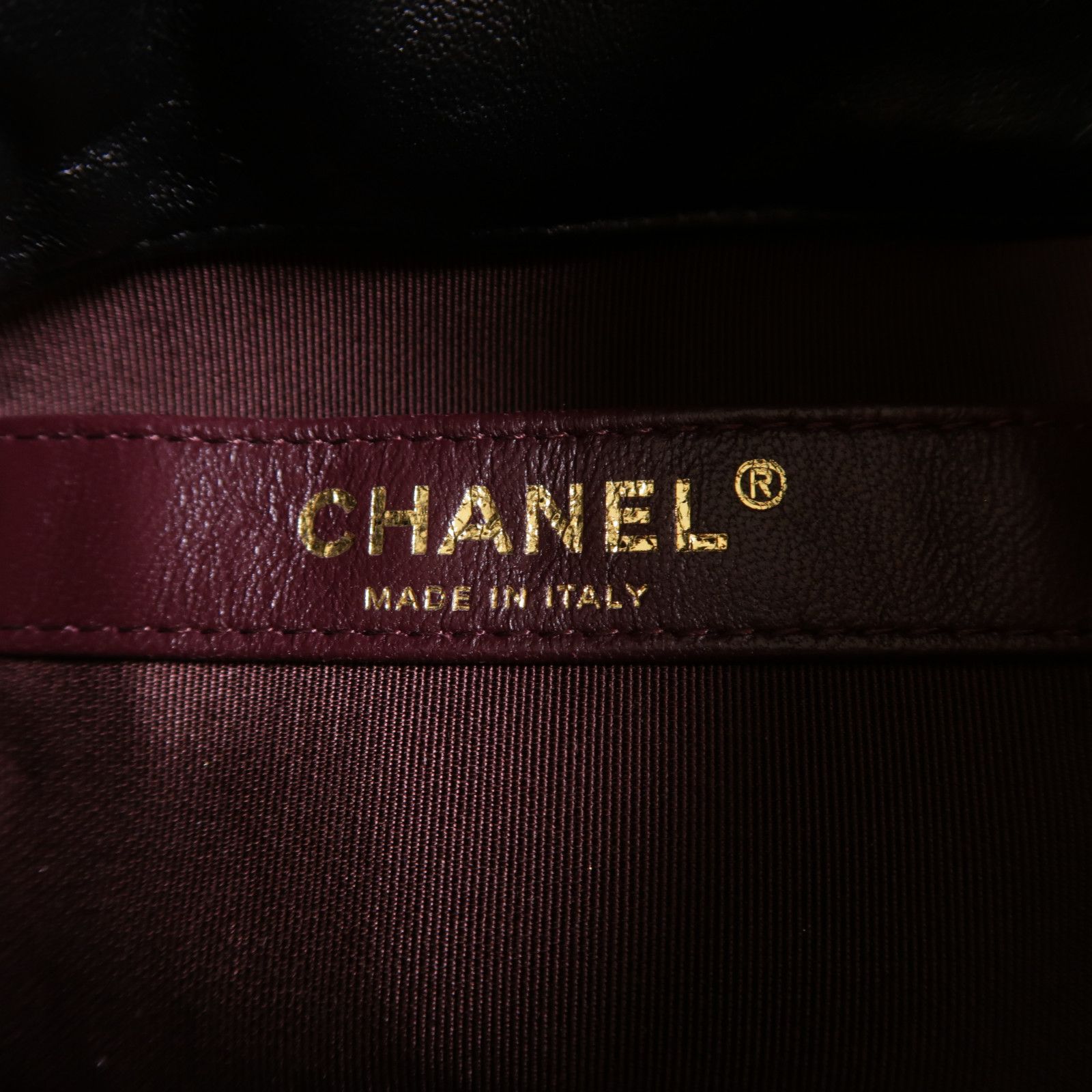 Lambskin Chain Drawstring Bucket Bag w/GHW — view 7