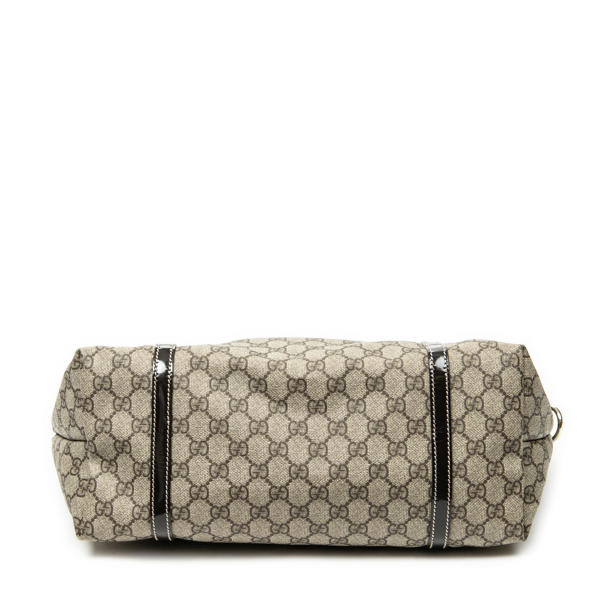 Medium Joy Tote Beige/Dark Brown Supreme Coated Canvas Gold — view 6