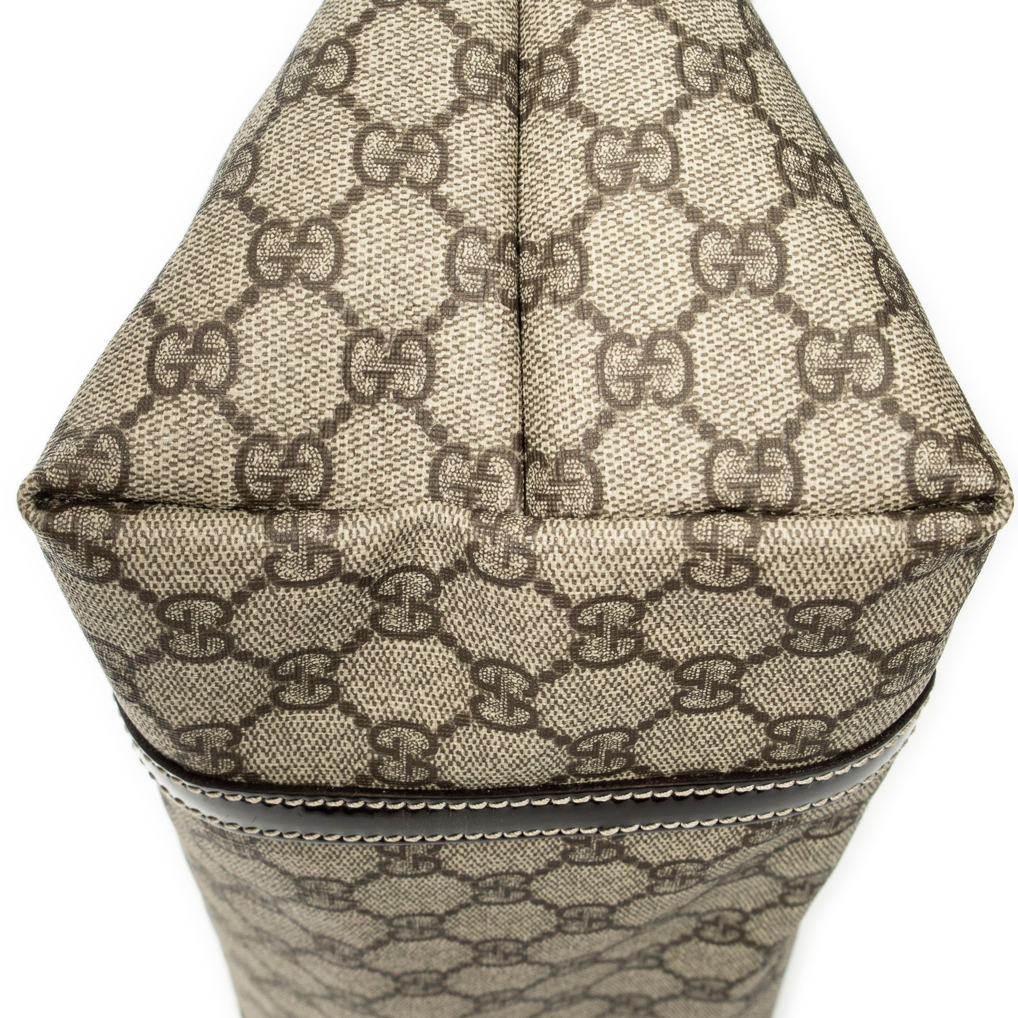 Medium Joy Tote Beige/Dark Brown Supreme Coated Canvas Gold — view 7