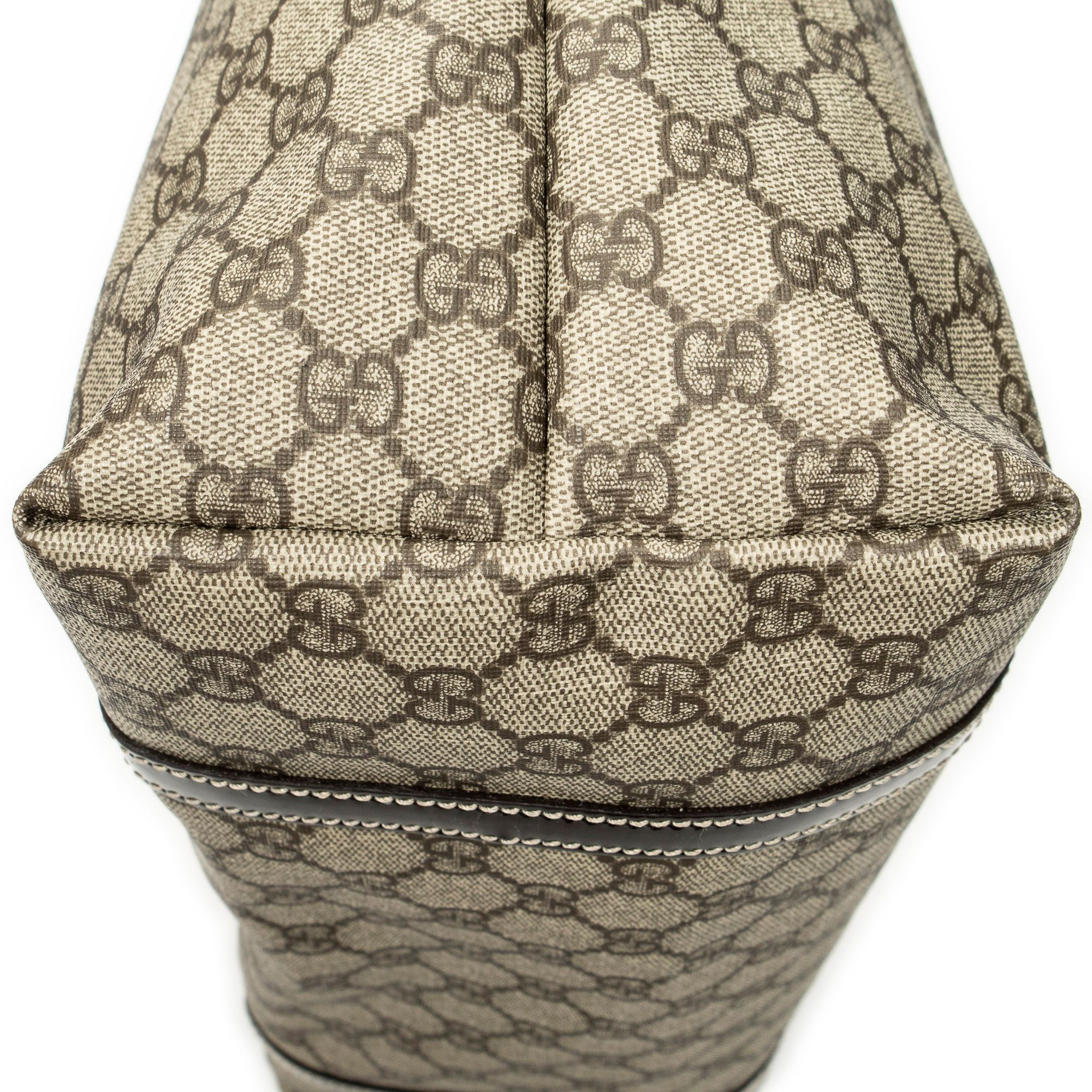 Medium Joy Tote Beige/Dark Brown Supreme Coated Canvas Gold — view 8