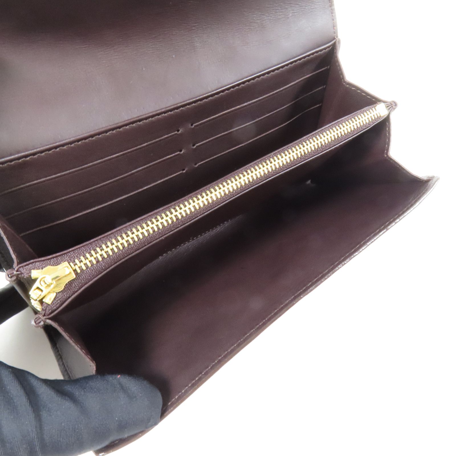 Sarah Noeud Wallet, Monogram Vernis — view 5