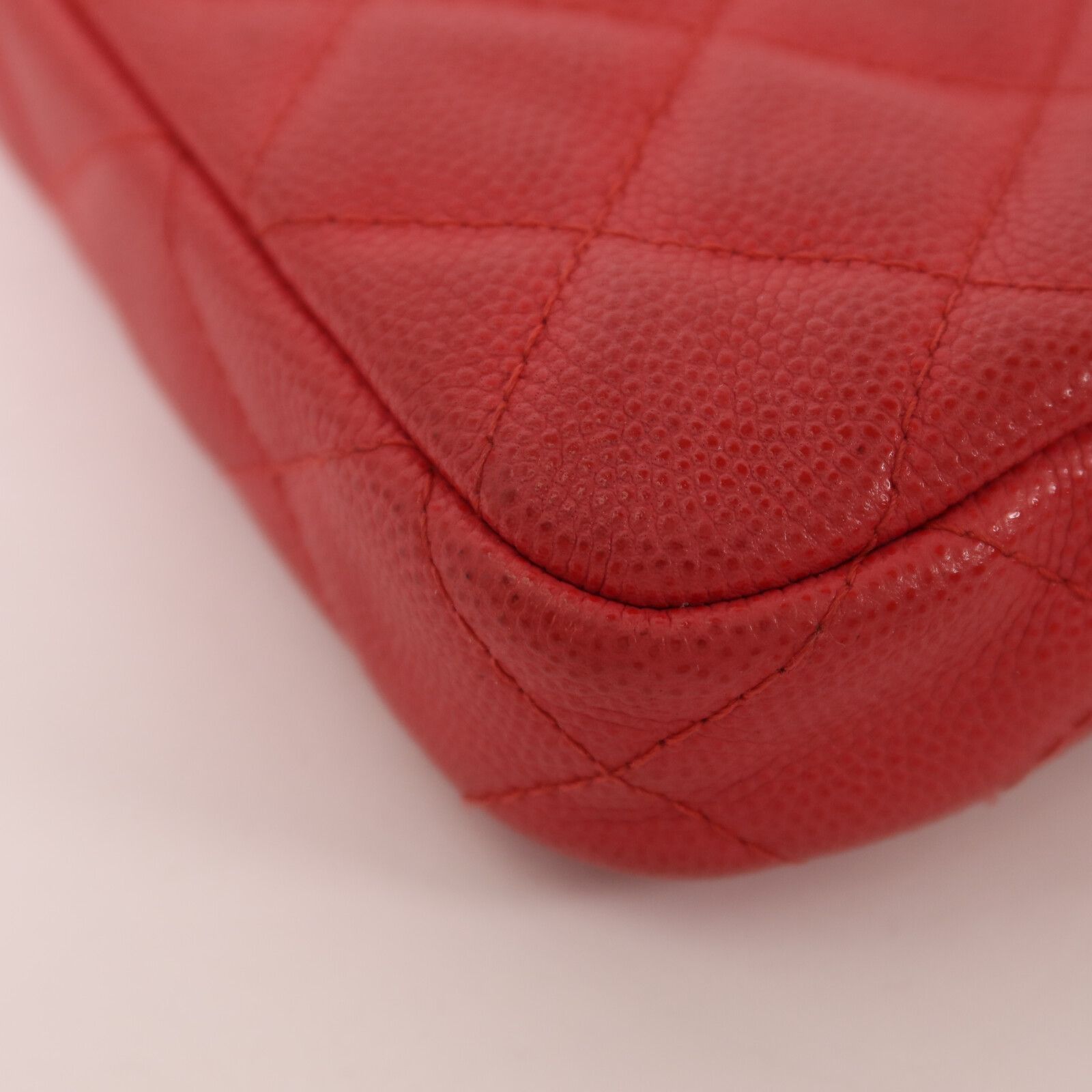 Caviar Leather Chain Double Zip Clutch w/GHW — view 17