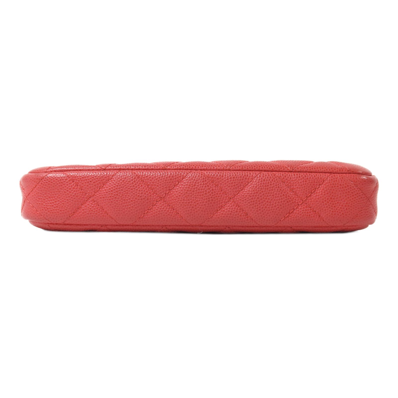 Caviar Leather Chain Double Zip Clutch w/GHW — view 4