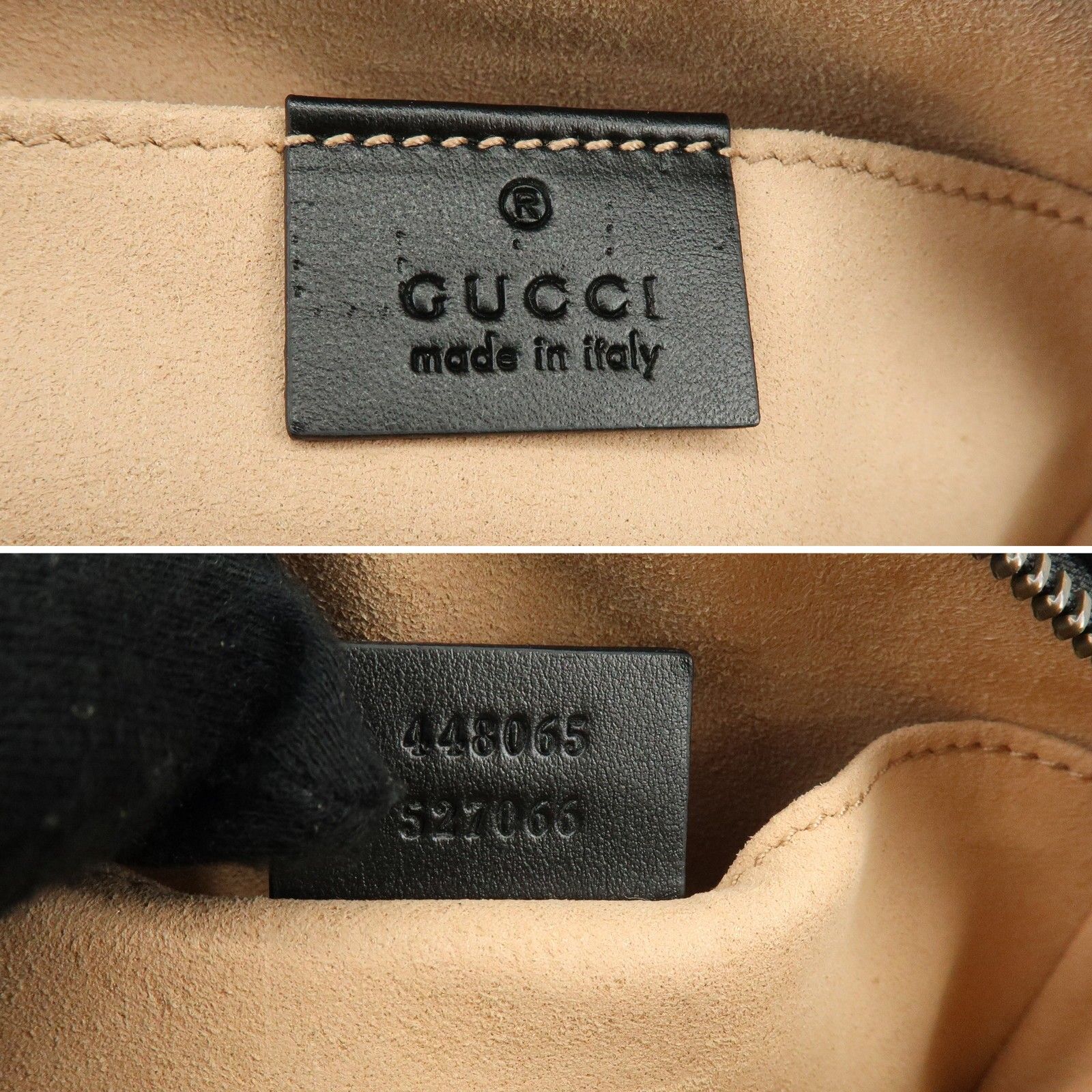GG Marmont Double G Shevron Leather Shoulder Bag Black 448065 — view 11