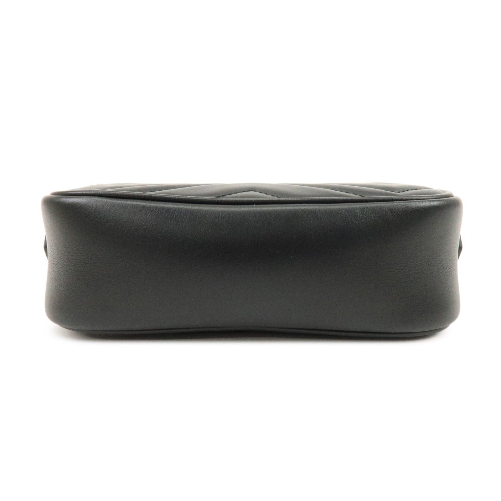 GG Marmont Double G Shevron Leather Shoulder Bag Black 448065 — view 3