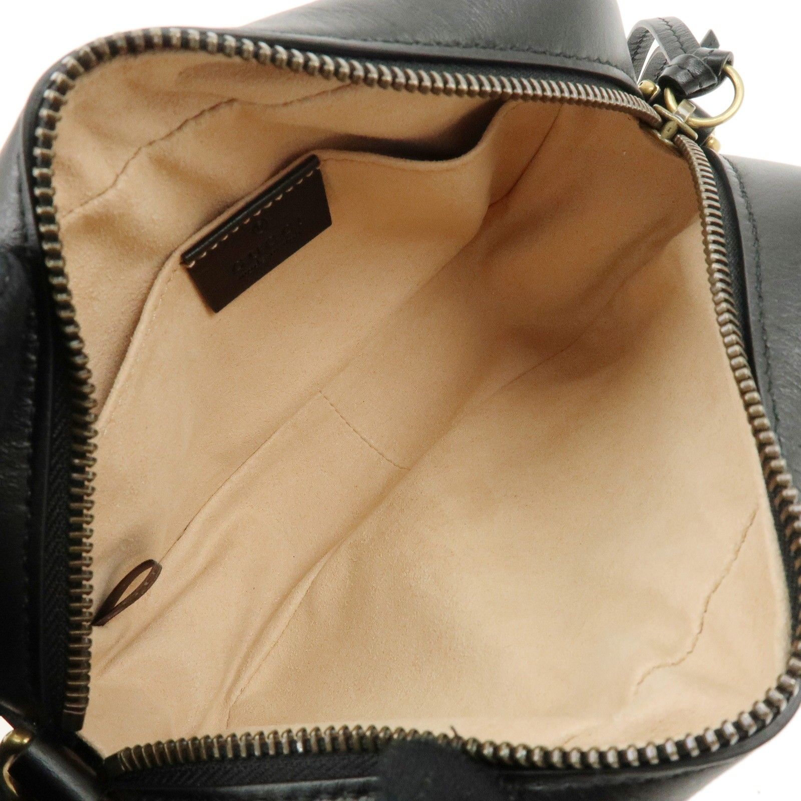 GG Marmont Double G Shevron Leather Shoulder Bag Black 448065 — view 10