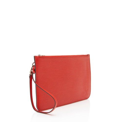Red Epi Leather Neverfull Pouch MM — view 2
