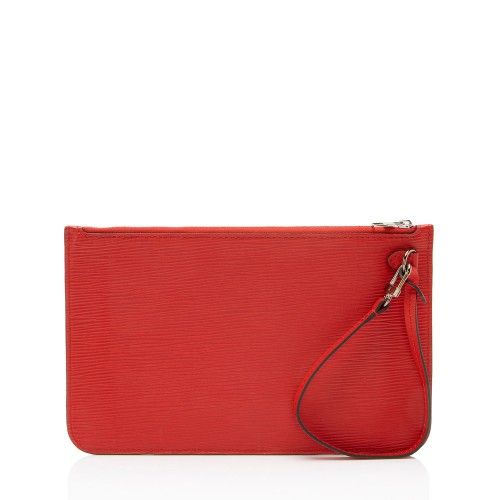 Red Epi Leather Neverfull Pouch MM — view 3