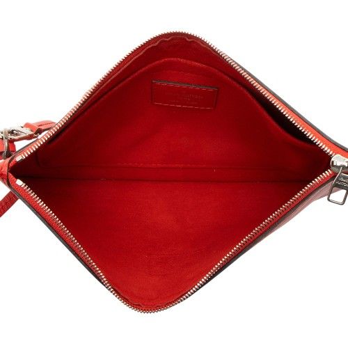 Red Epi Leather Neverfull Pouch MM — view 4