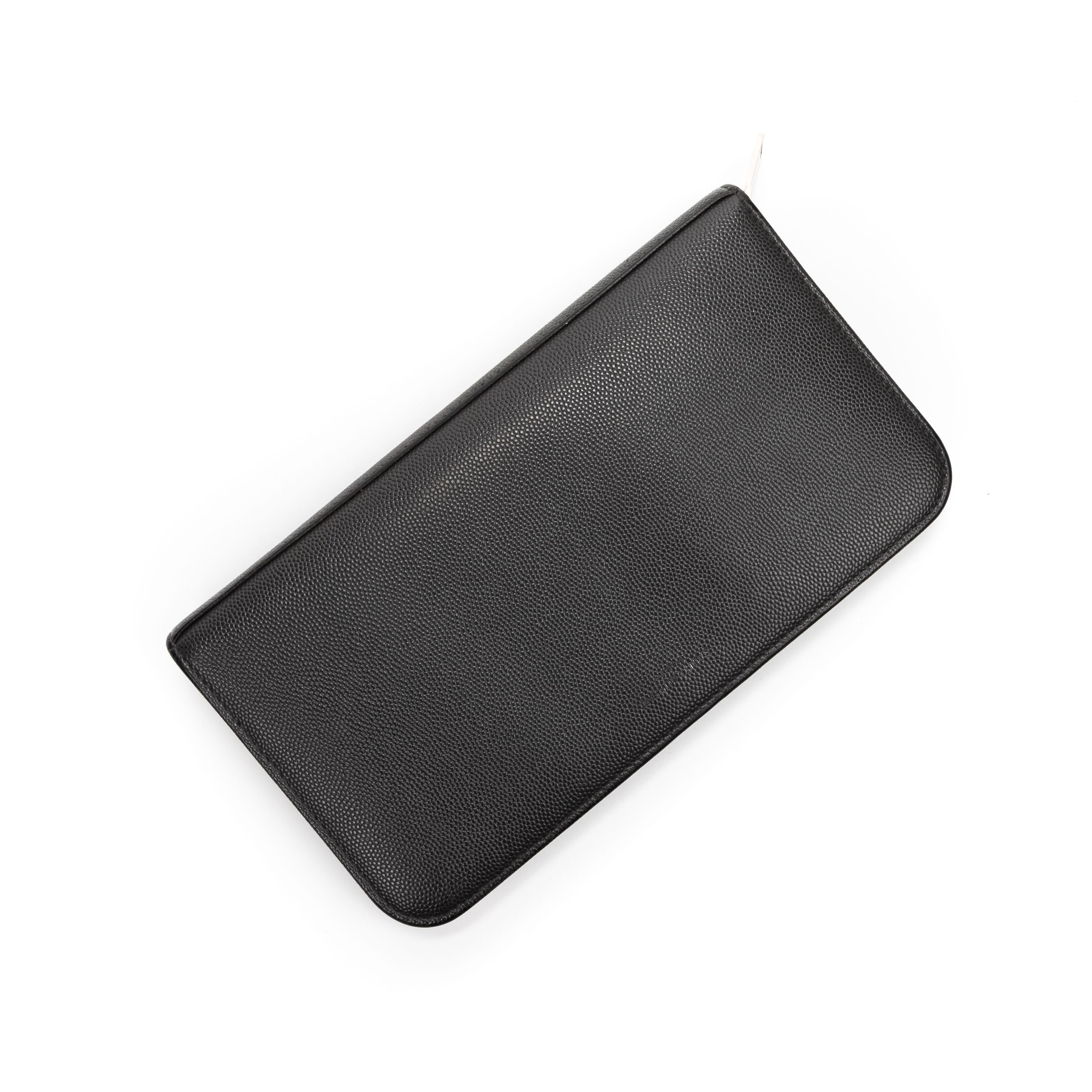 Yves Saint Laurent Zip Around Wallet Grained Leather