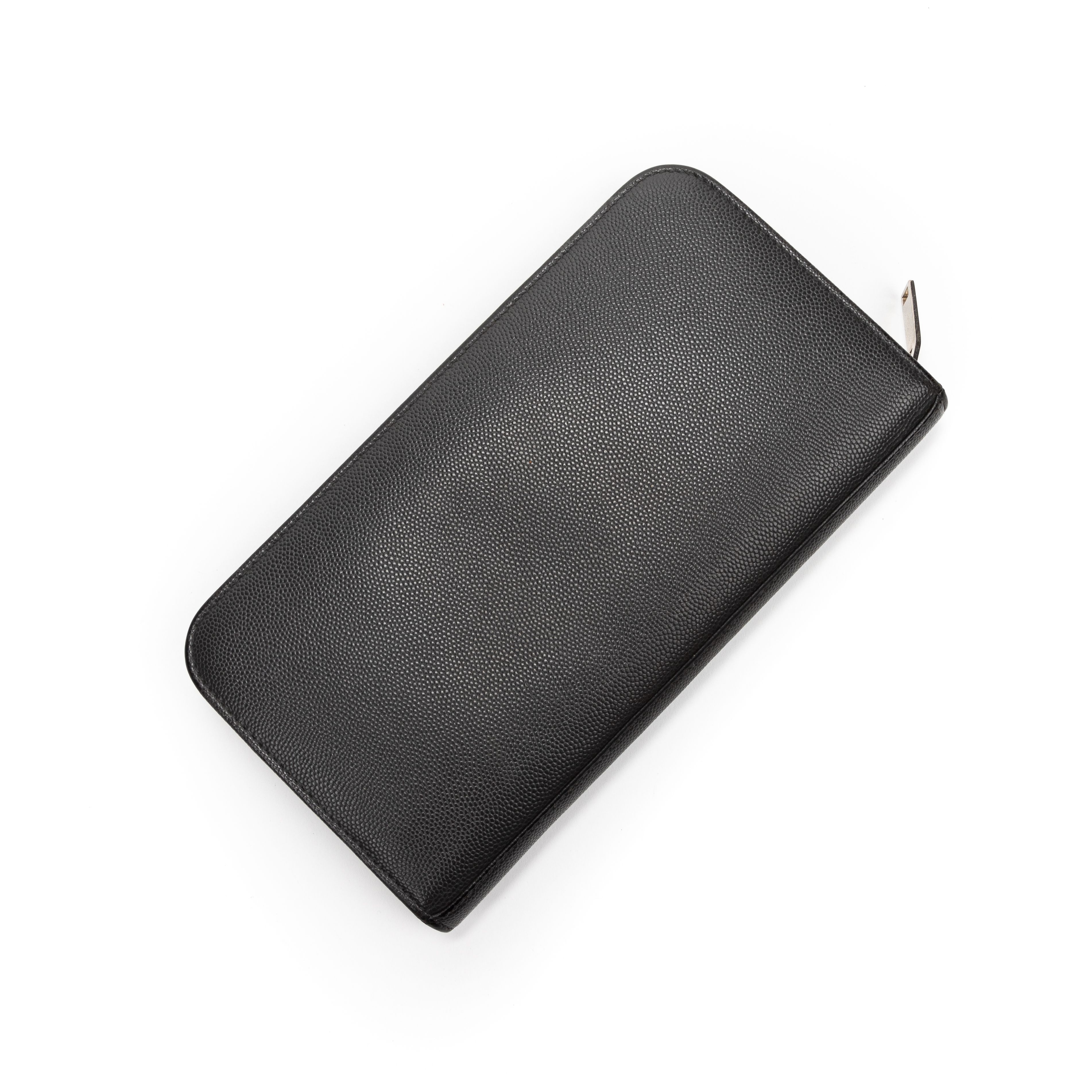 Yves Saint Laurent Zip Around Wallet Grained Leather — view 2
