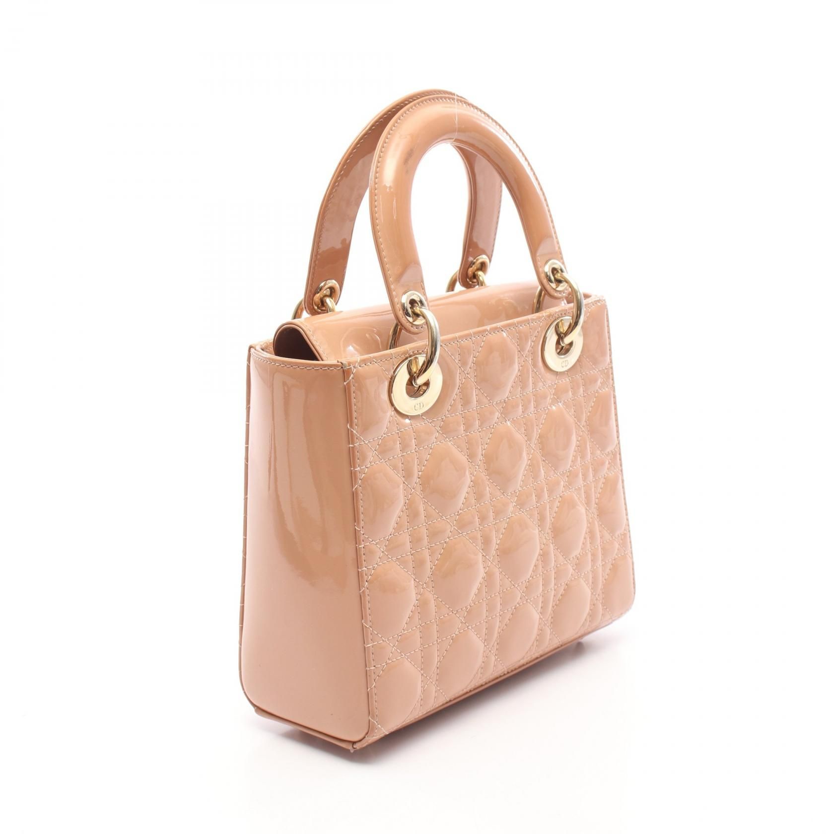 Lady Christian Dior Small 2-way Handbag Pink Patent Leather — view 2