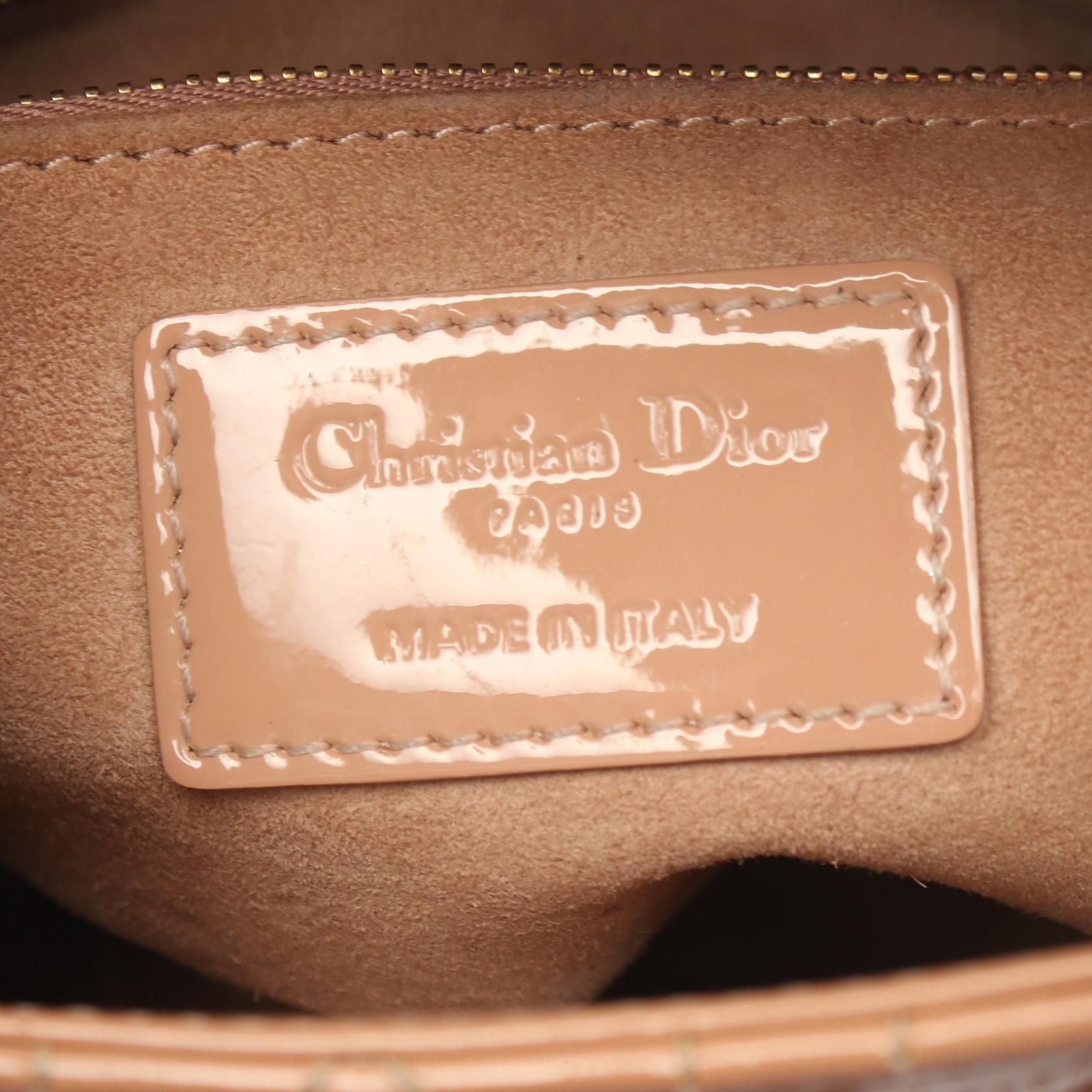 Lady Christian Dior Small 2-way Handbag Pink Patent Leather — view 4