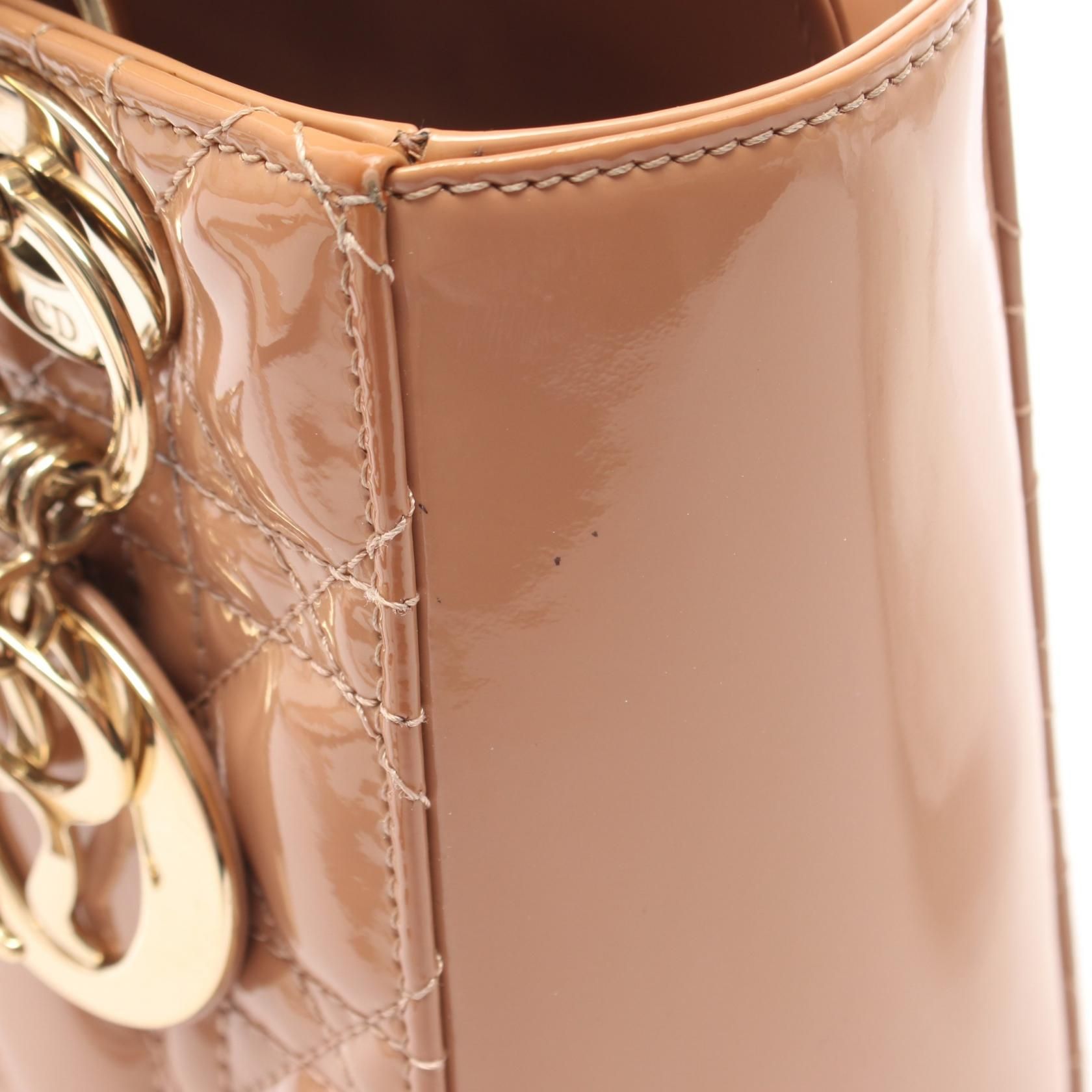 Lady Christian Dior Small 2-way Handbag Pink Patent Leather — view 7