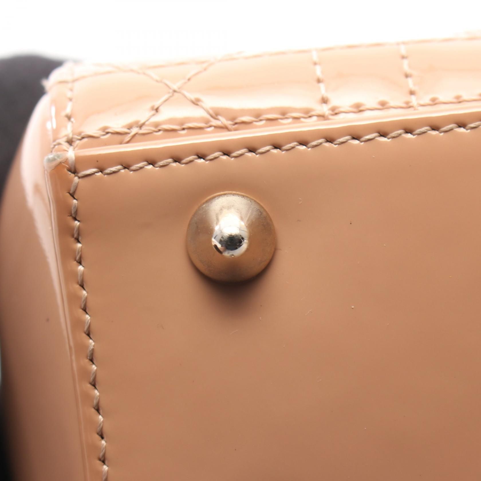 Lady Christian Dior Small 2-way Handbag Pink Patent Leather — view 8