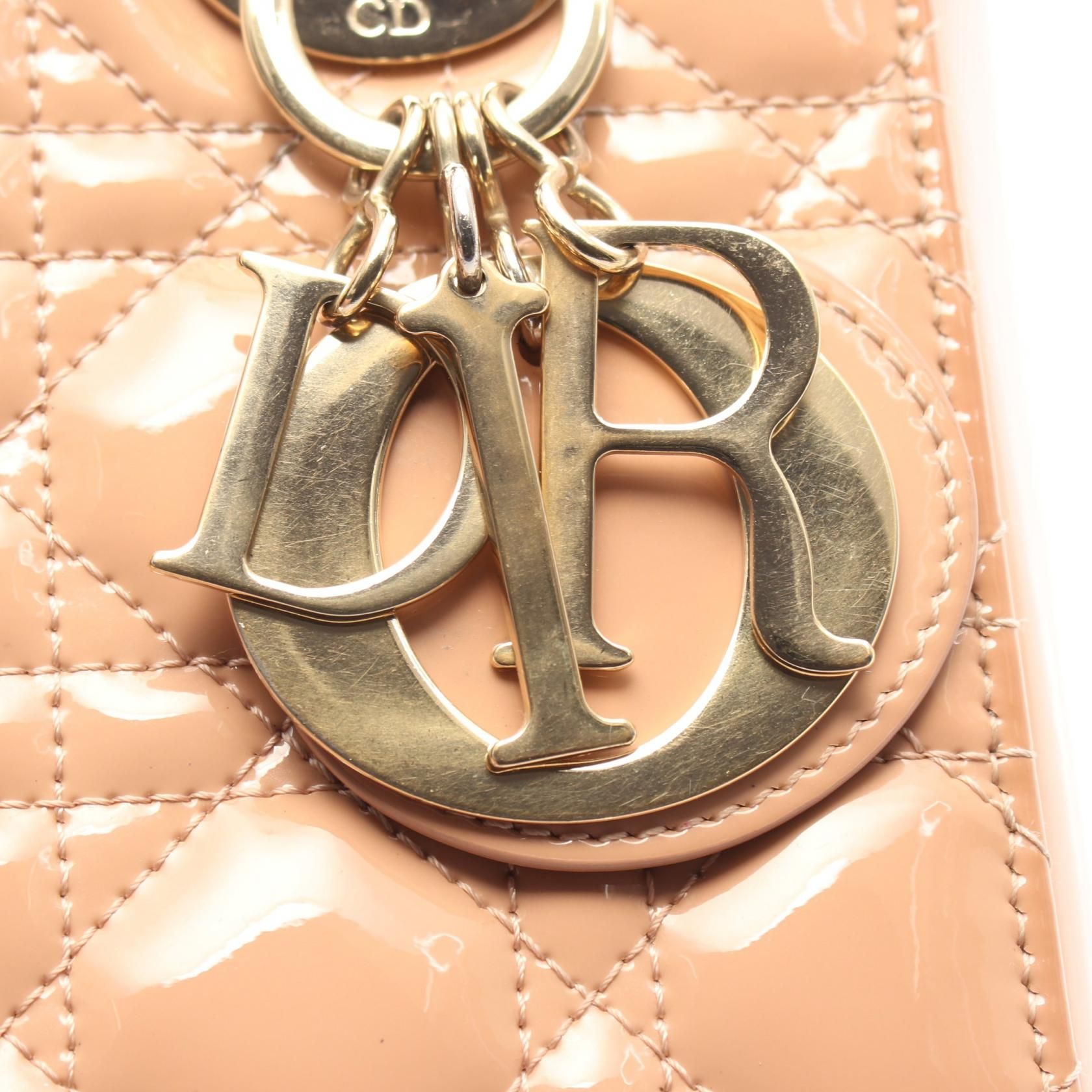 Lady Christian Dior Small 2-way Handbag Pink Patent Leather — view 9