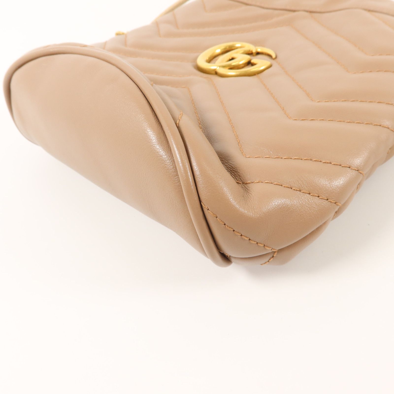 Cowhide Leather Gg Marmont Mini Bucket Crossbody Back Bag Gray Taupe Calfskin (cowhide) — view 11