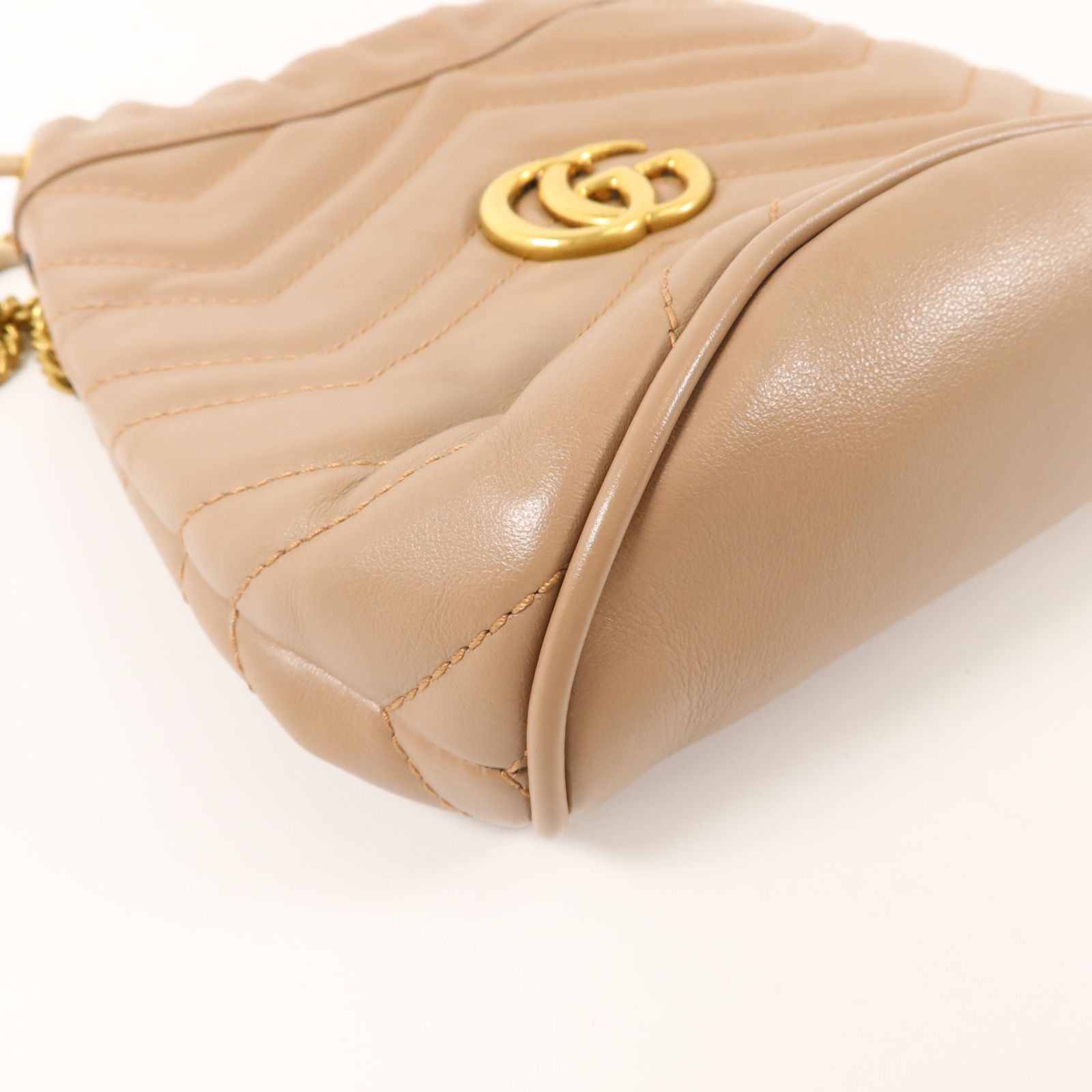 Cowhide Leather Gg Marmont Mini Bucket Crossbody Back Bag Gray Taupe Calfskin (cowhide) — view 12
