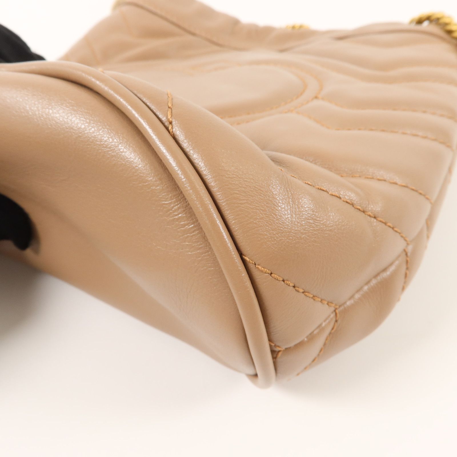 Cowhide Leather Gg Marmont Mini Bucket Crossbody Back Bag Gray Taupe Calfskin (cowhide) — view 13