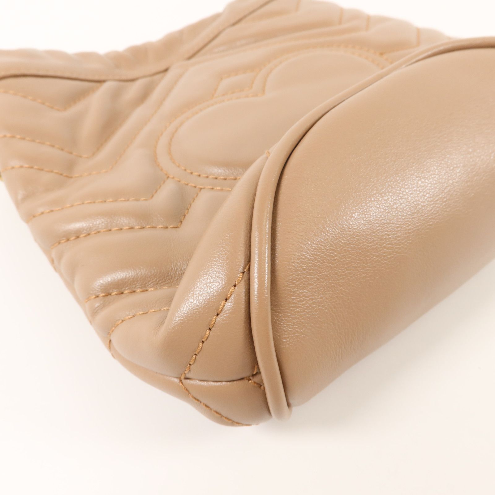 Cowhide Leather Gg Marmont Mini Bucket Crossbody Back Bag Gray Taupe Calfskin (cowhide) — view 14