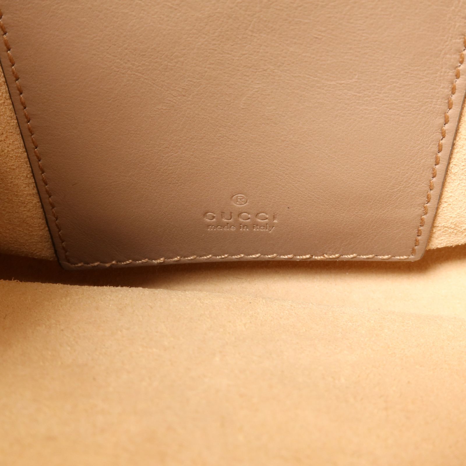 Cowhide Leather Gg Marmont Mini Bucket Crossbody Back Bag Gray Taupe Calfskin (cowhide) — view 6