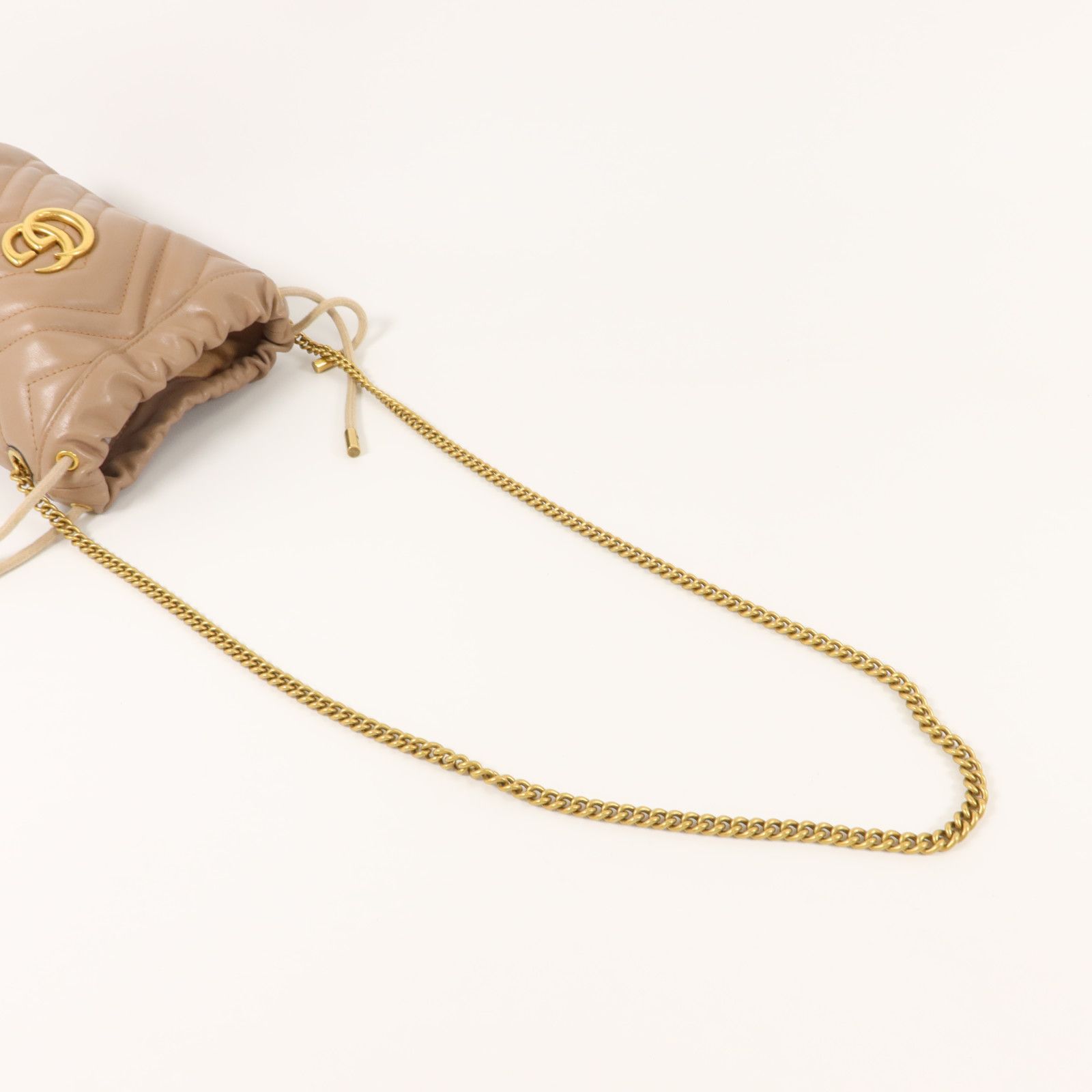Cowhide Leather Gg Marmont Mini Bucket Crossbody Back Bag Gray Taupe Calfskin (cowhide) — view 8