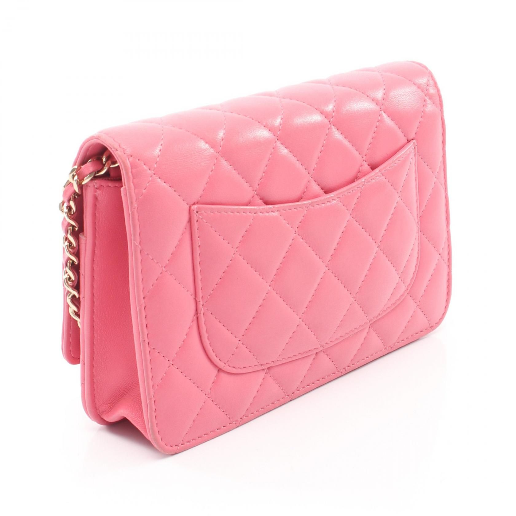 Pink Matelasse Double Piece Shoulder Bag Lambskin (sheep Leather) — view 2