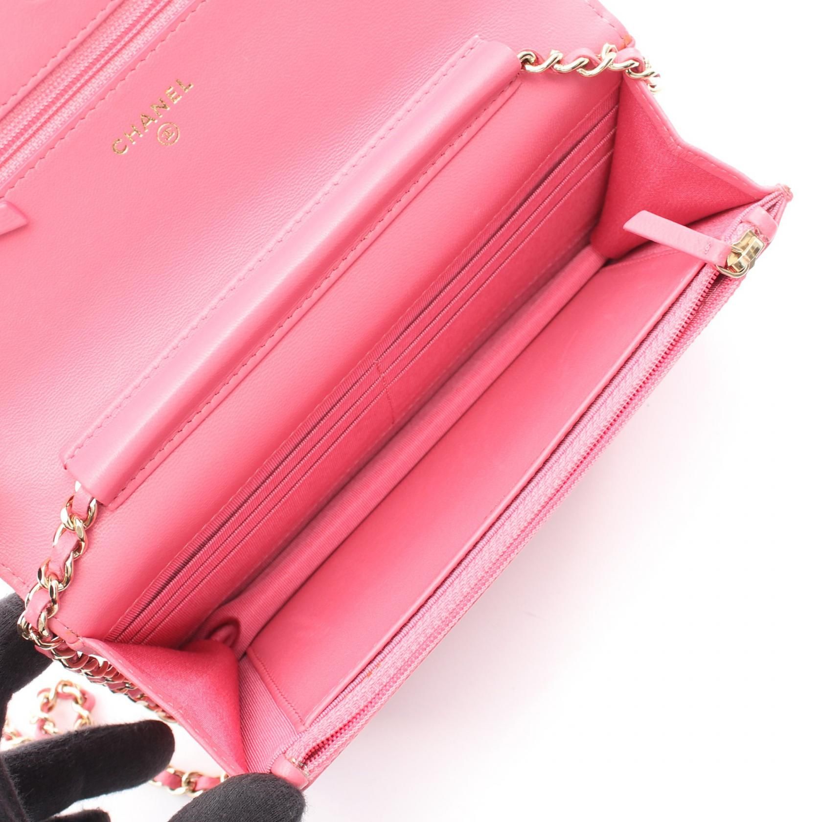 Pink Matelasse Double Piece Shoulder Bag Lambskin (sheep Leather) — view 3
