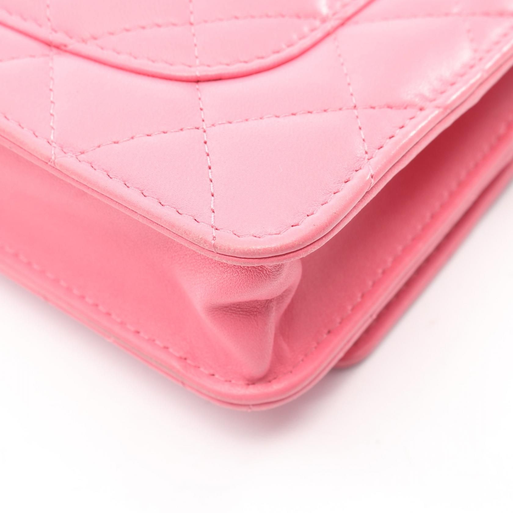 Pink Matelasse Double Piece Shoulder Bag Lambskin (sheep Leather) — view 7