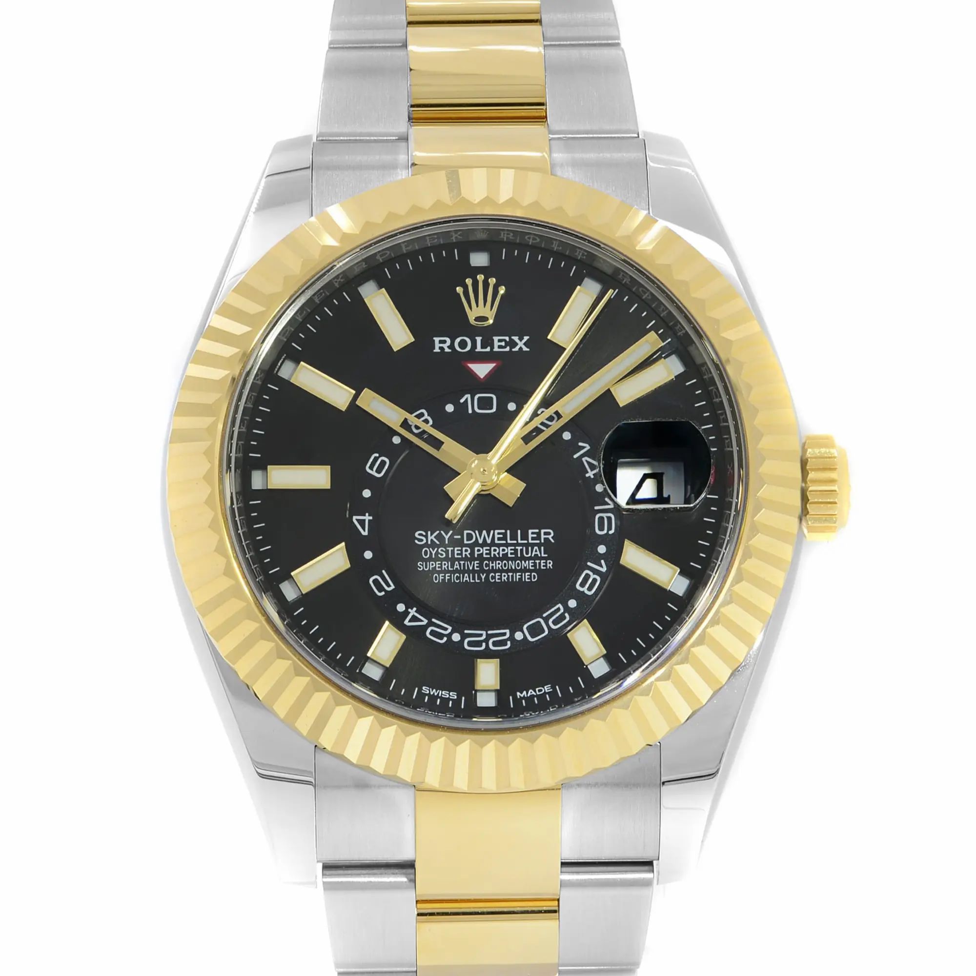 Sky-dweller Steel 18K Yellow Gold Black Dial Automatic Mens Watch 326933 — view 2