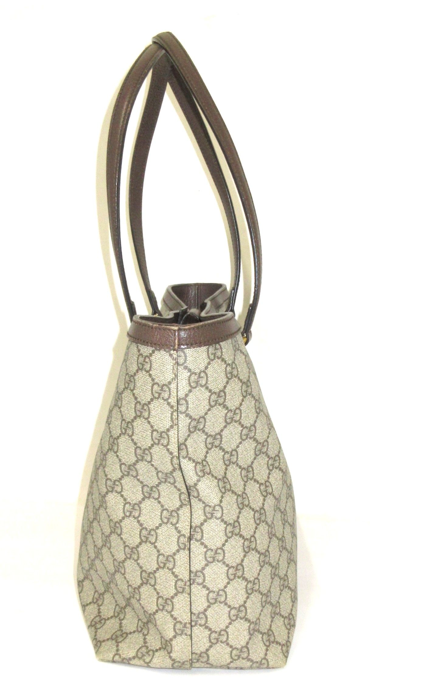 GG Supreme Monogram Medium Ophidia Shopping Tote Brown — view 3
