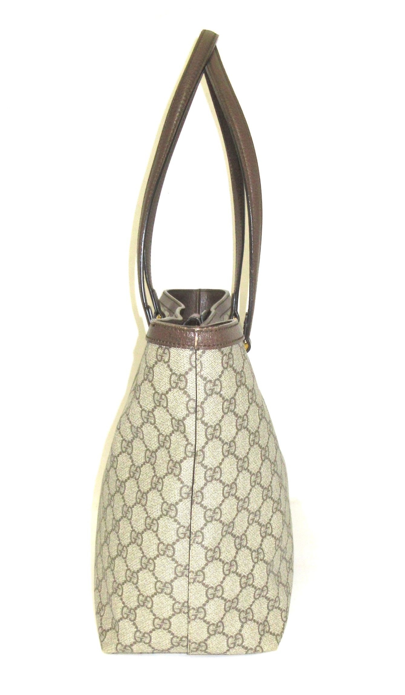 GG Supreme Monogram Medium Ophidia Shopping Tote Brown — view 4