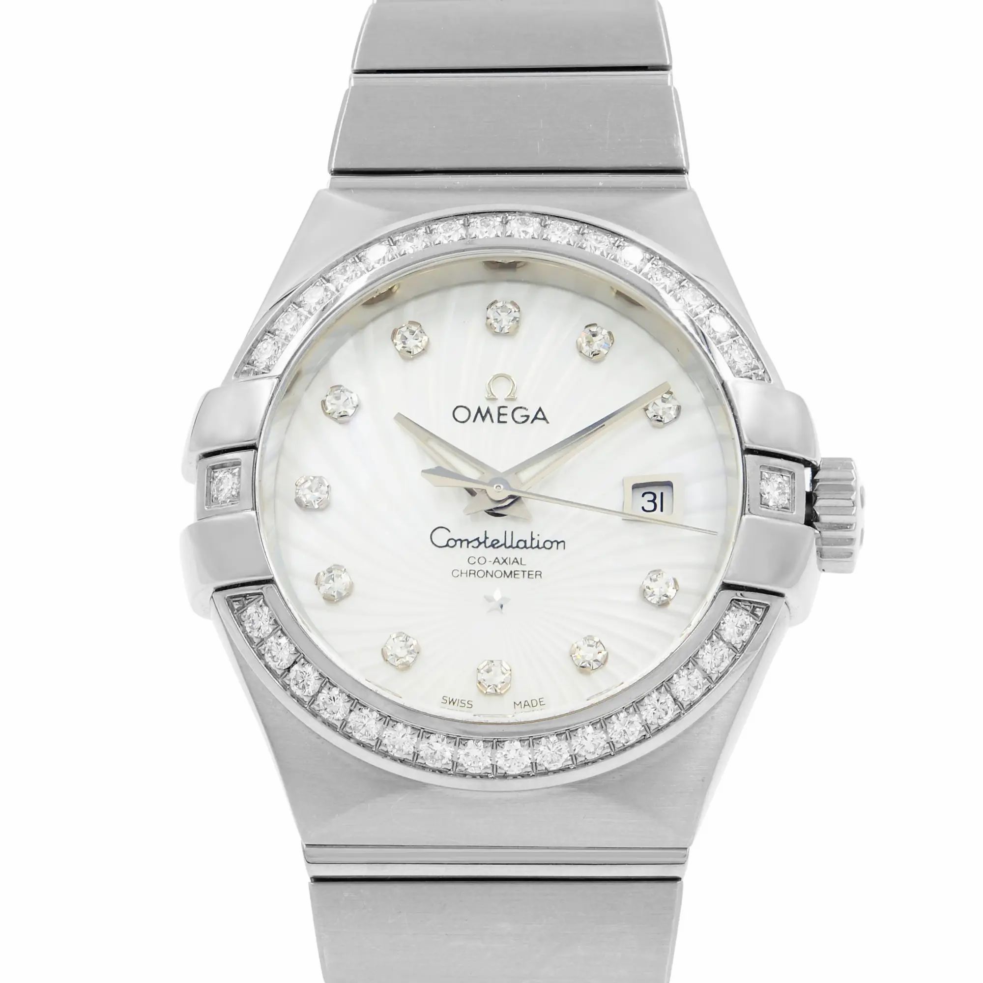 Constellation Silver Diamond White Gold Ladies Watch 123.55.31.20.55.003 — view 2