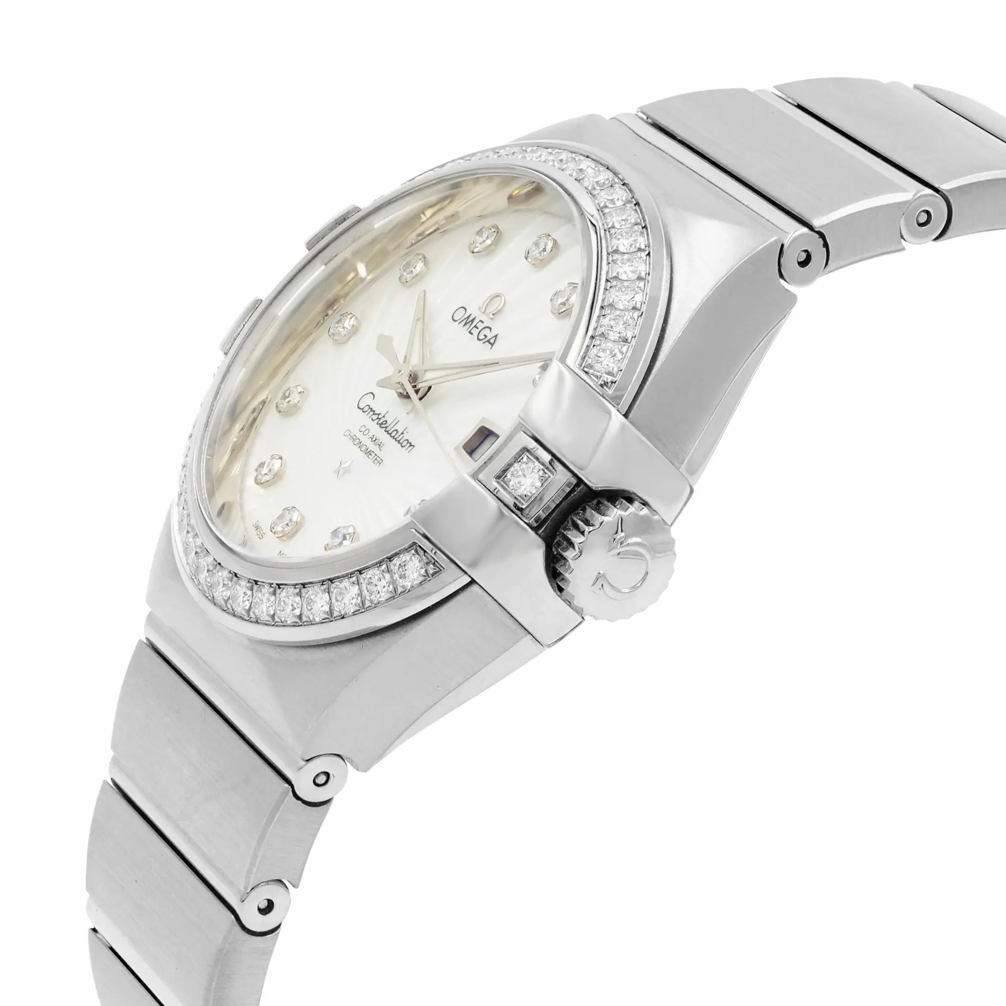 Constellation Silver Diamond White Gold Ladies Watch 123.55.31.20.55.003 — view 3