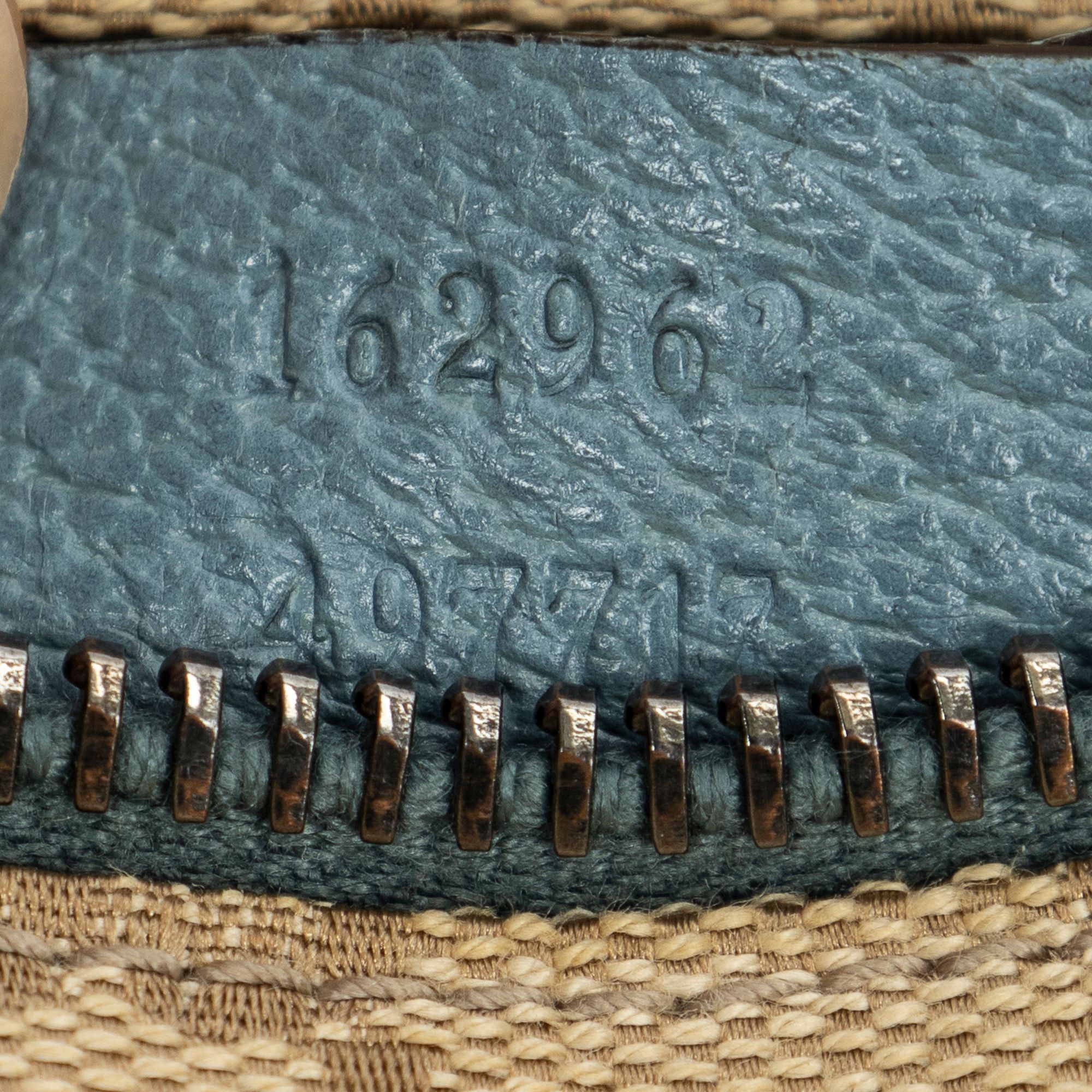 Mini Web Waist Pouch Beige/Light Blue Monogrammed Canvas Silver — view 4