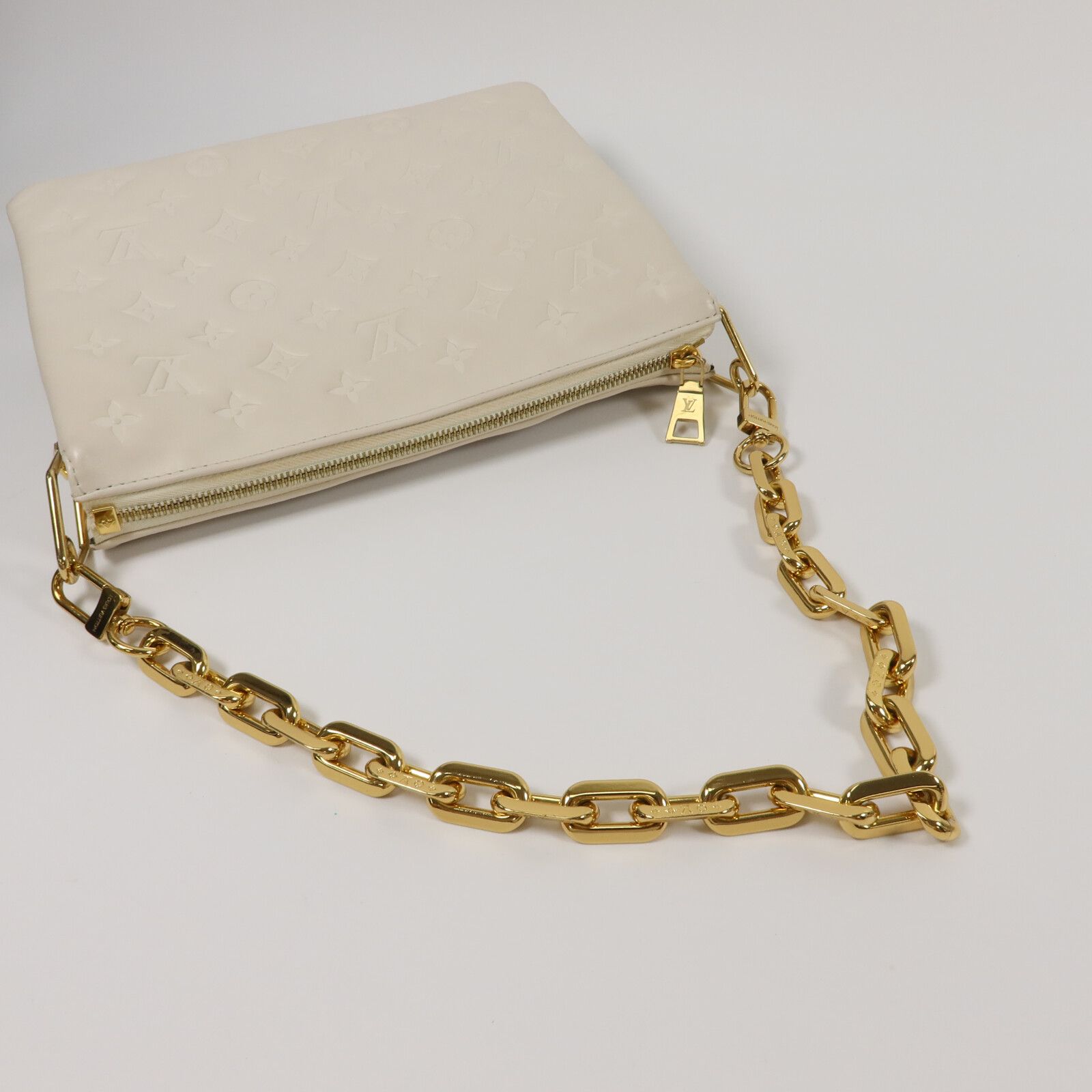 Monogram Embossed Coussin Pm Cross Shoulder Bag White Cream Shoulder Bag M 21262 — view 8