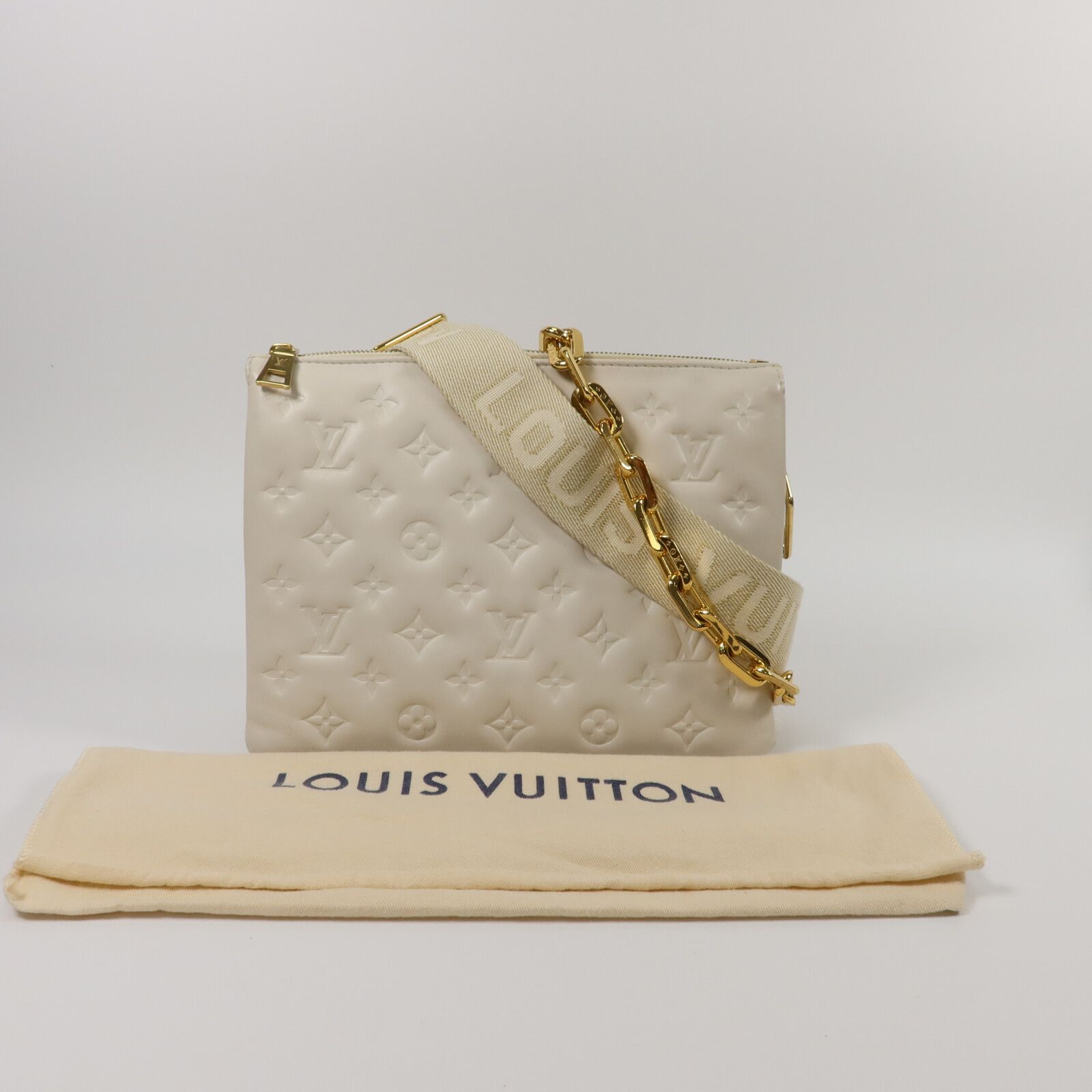 Monogram Embossed Coussin Pm Cross Shoulder Bag White Cream Shoulder Bag M 21262 — view 10