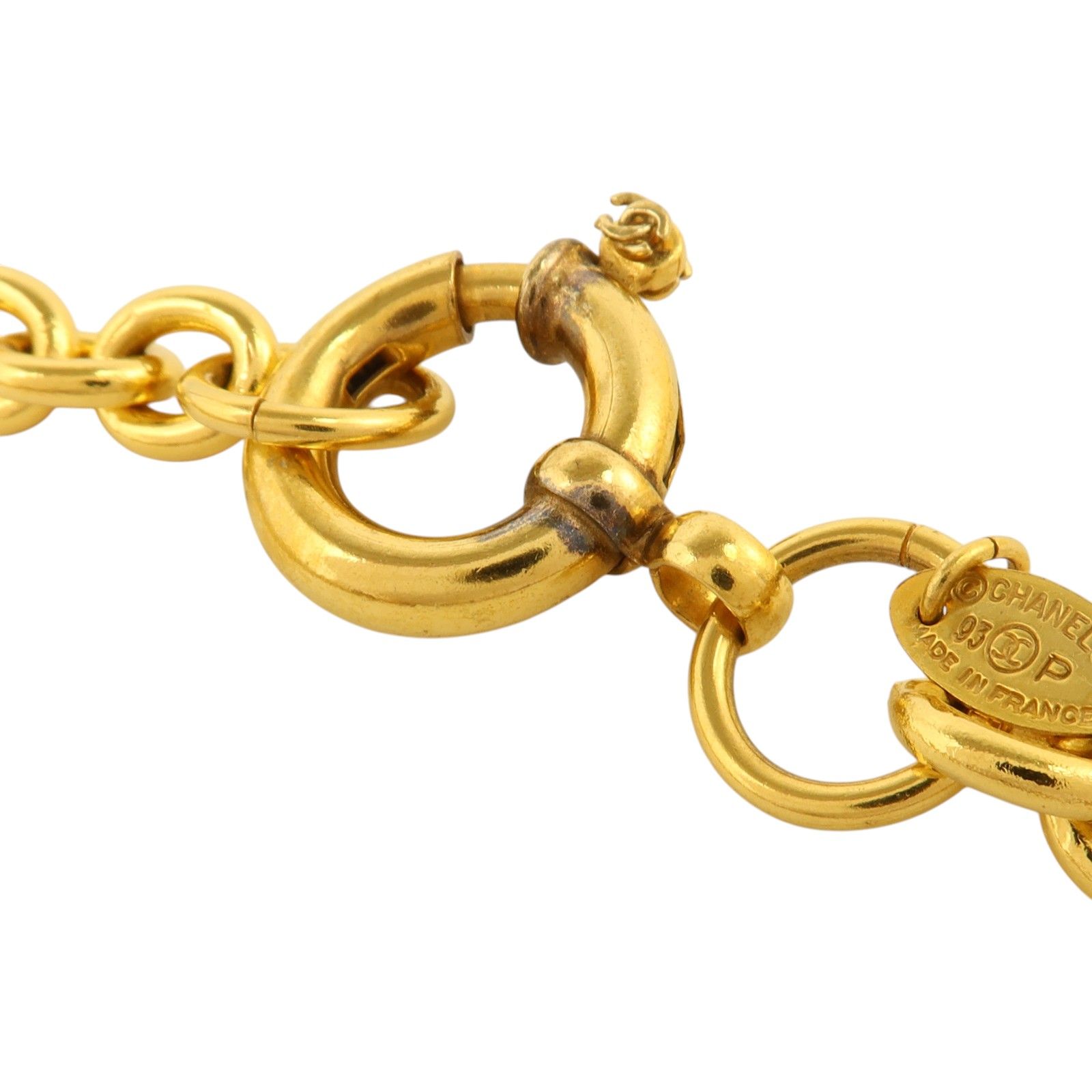 Vintage Knotted Bow CC Logo Gold Necklace — view 11