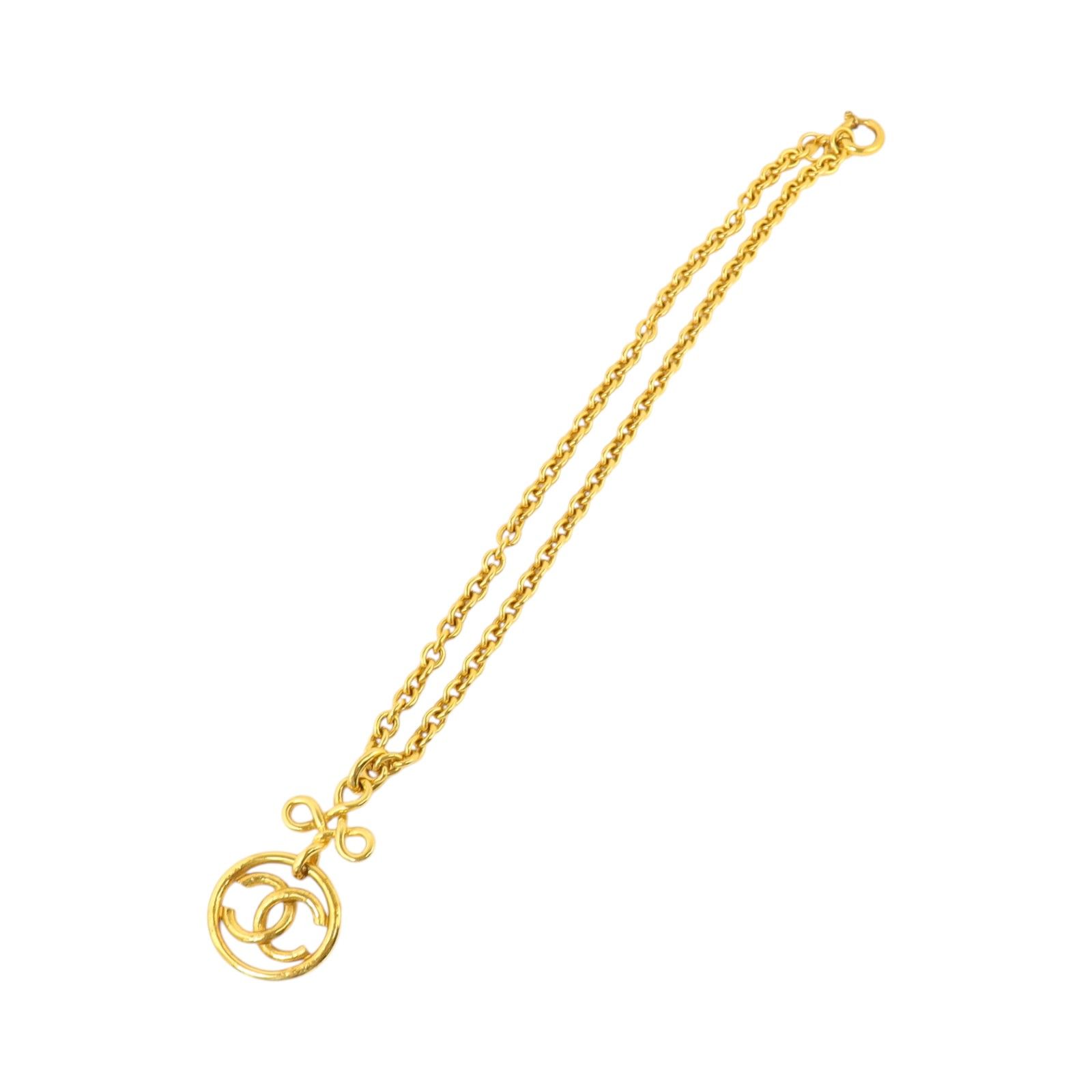 Vintage Knotted Bow CC Logo Gold Necklace — view 6
