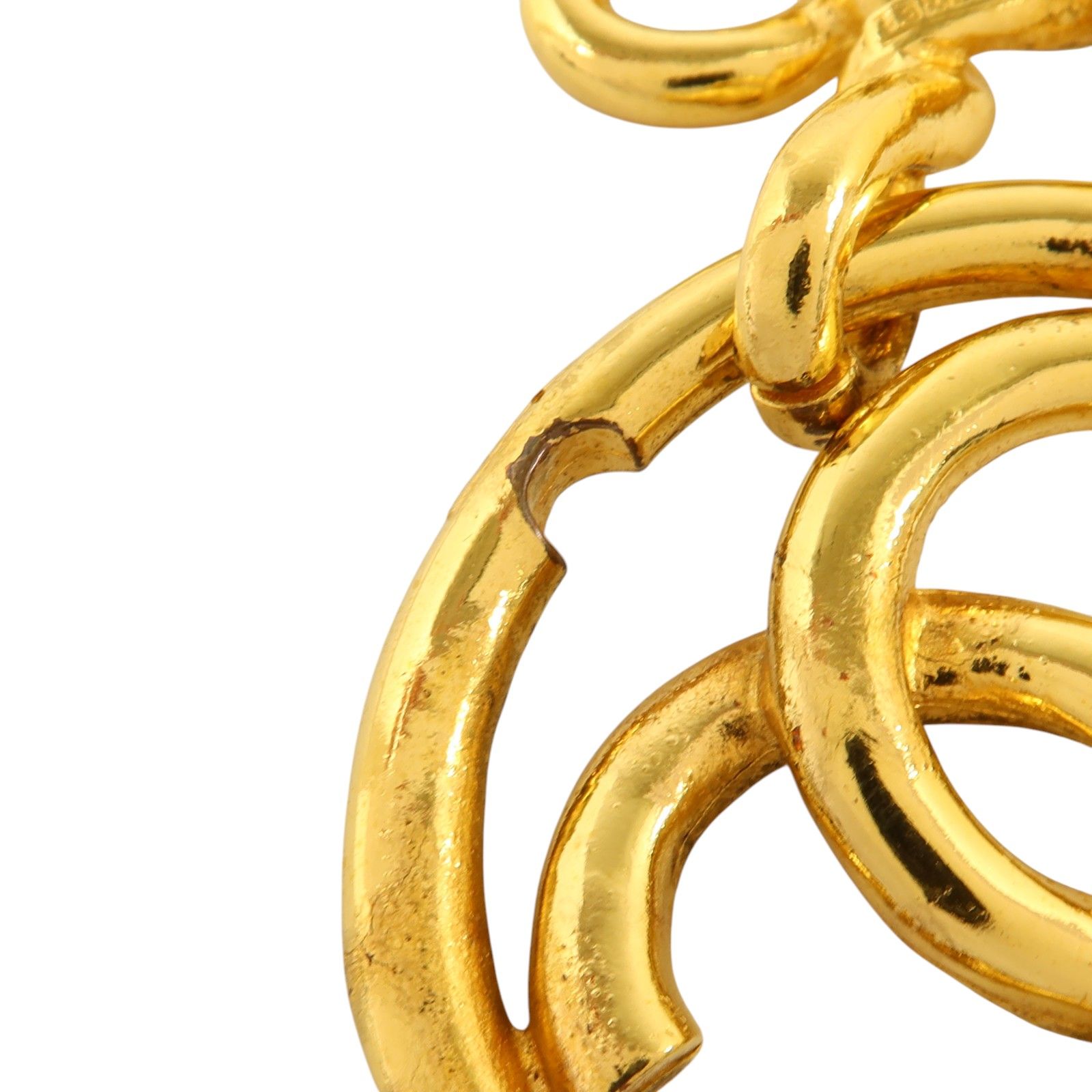 Vintage Knotted Bow CC Logo Gold Necklace — view 10
