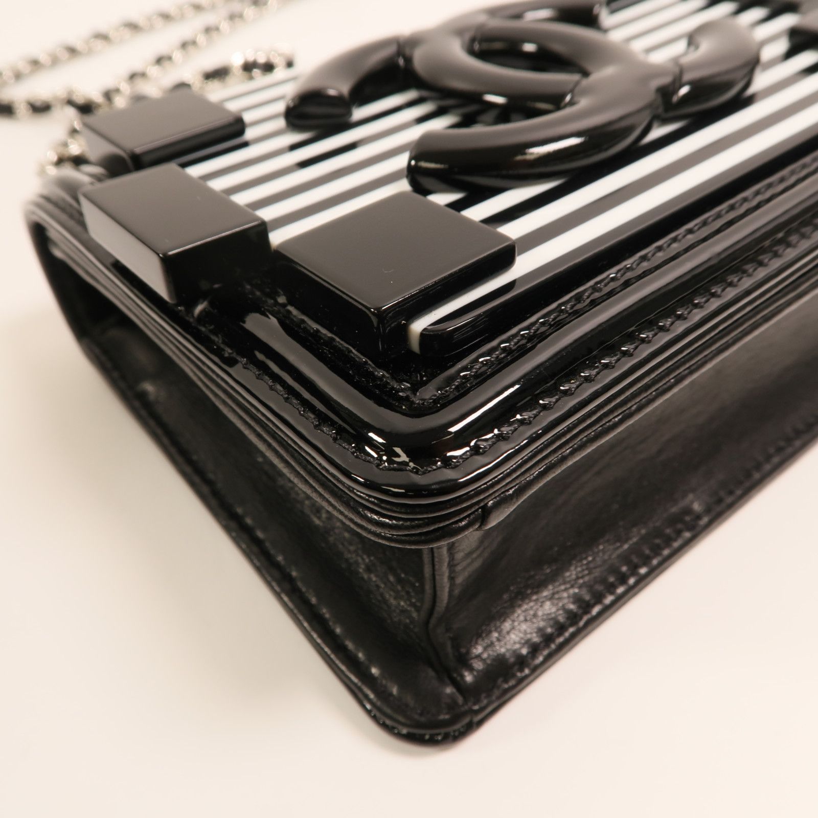 Boy Brick Patent and Plexiglass Flap Bag — view 14