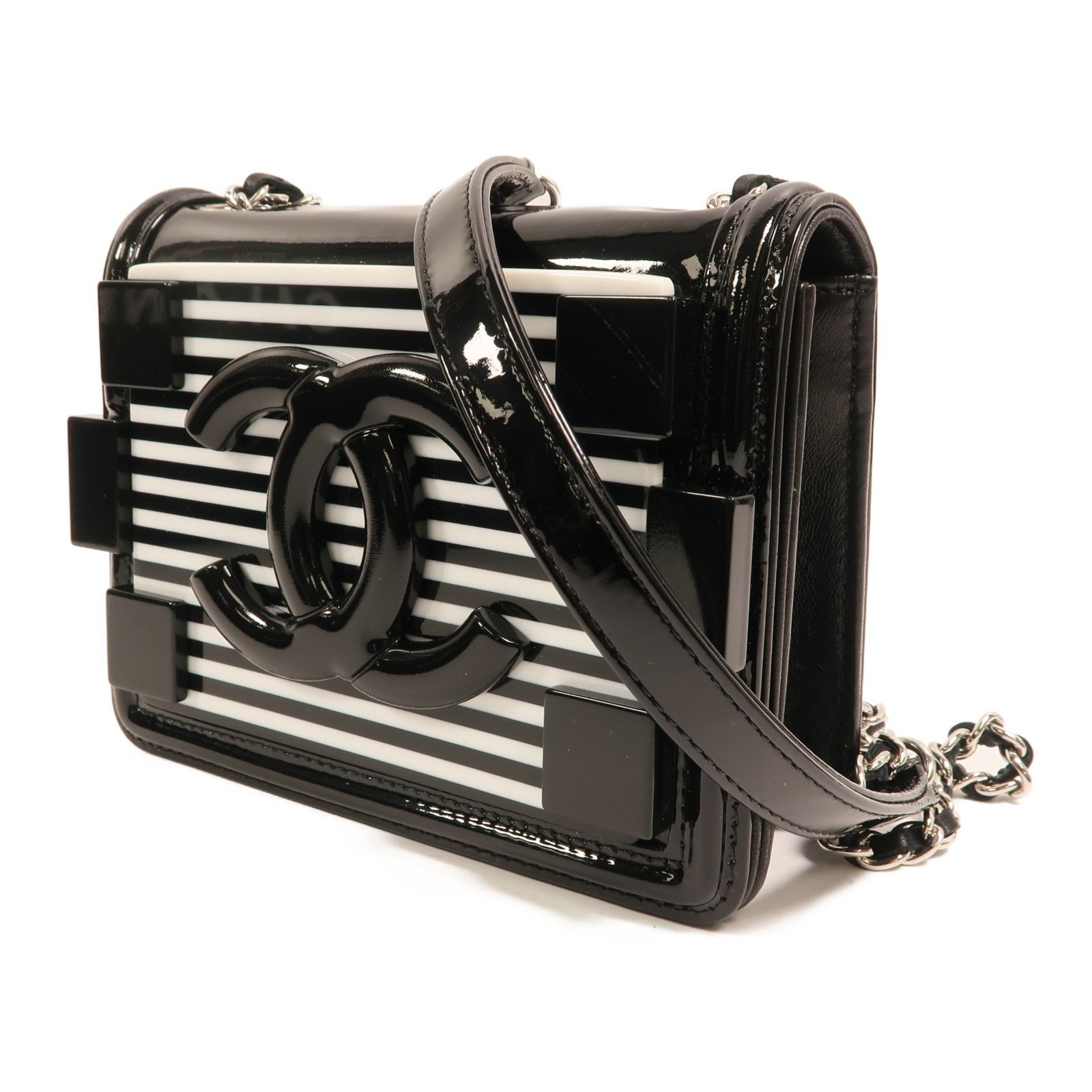 Boy Brick Patent and Plexiglass Flap Bag — view 3