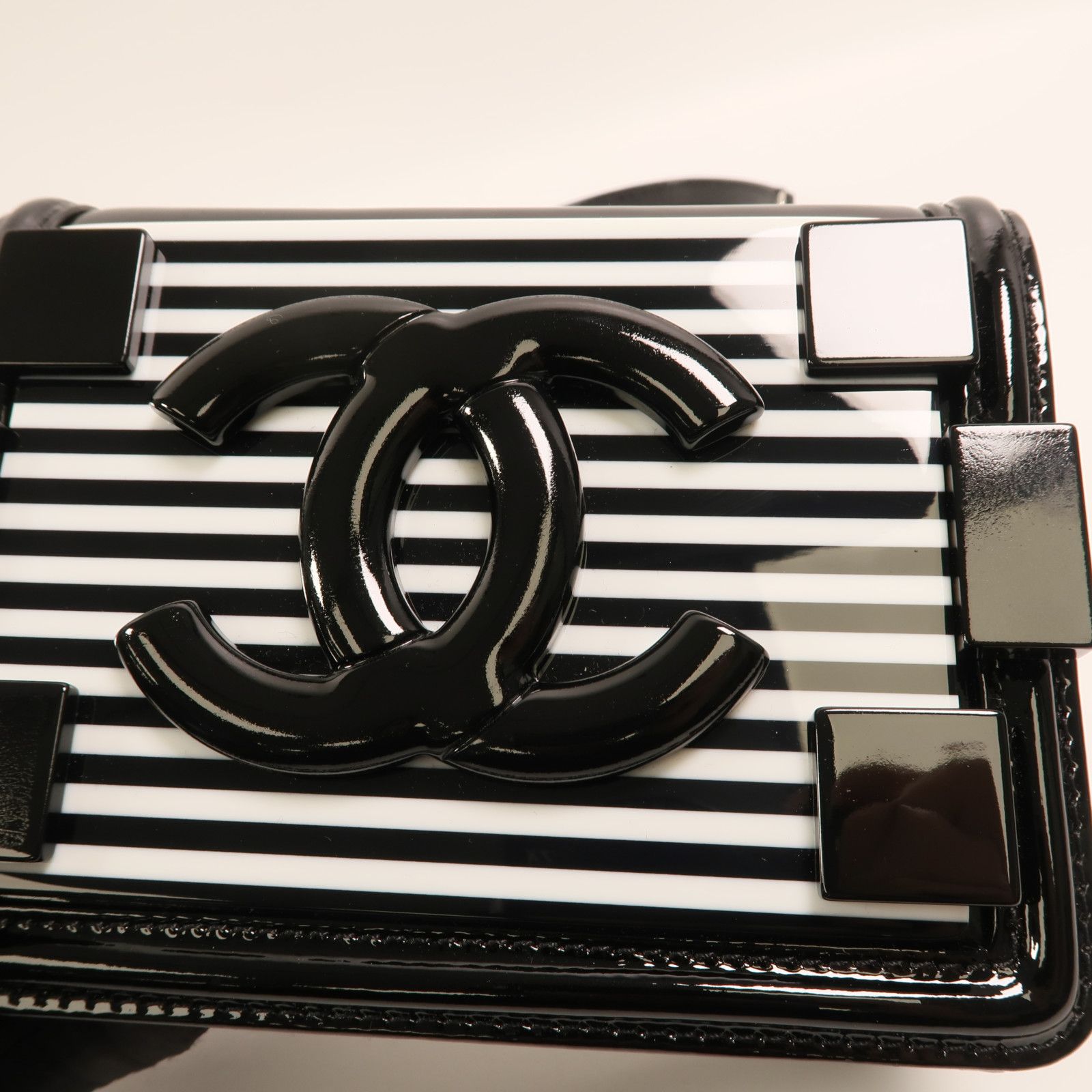 Boy Brick Patent and Plexiglass Flap Bag — view 9