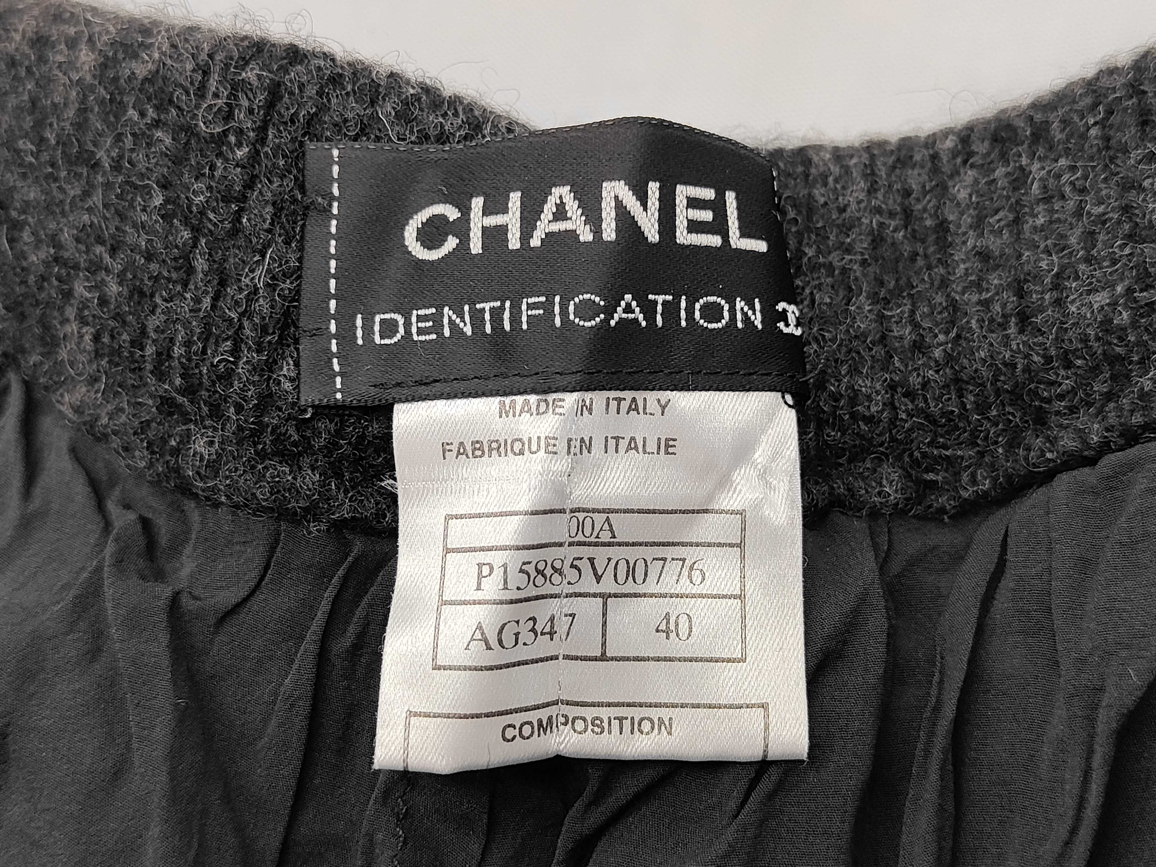 Chanel 00a Knit Skirt Fringe P15885 Dark Gray 40 — view 2