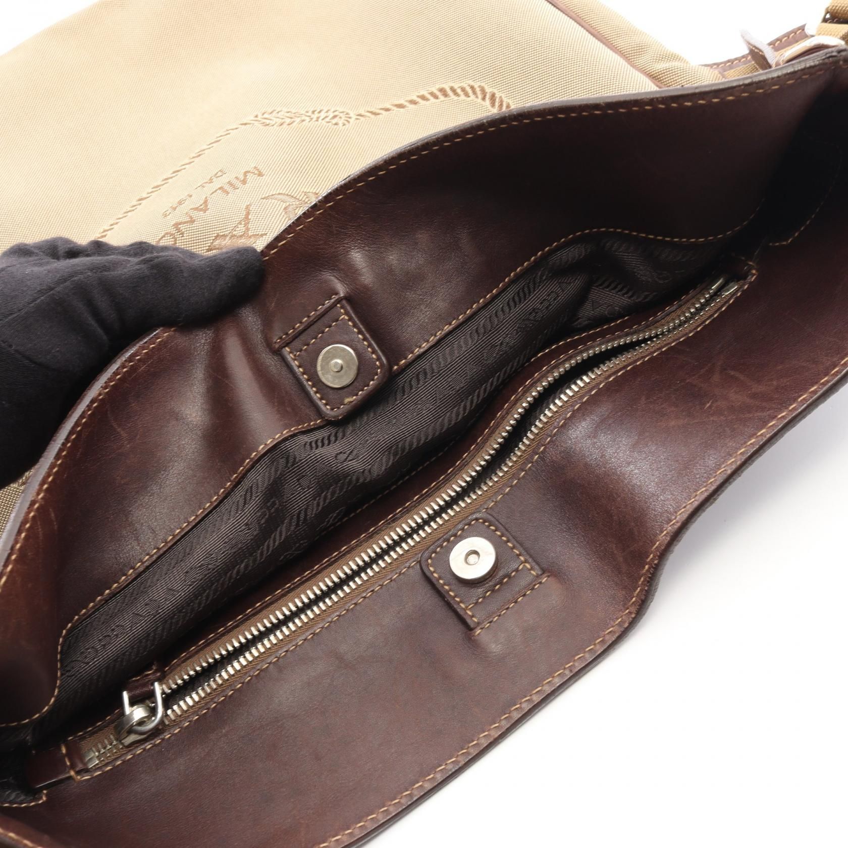 Jacquard Logo  Canvas and Leather Messenger Bag — view 11