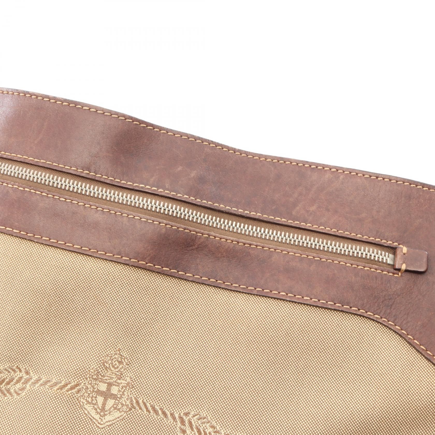 Jacquard Logo  Canvas and Leather Messenger Bag — view 8