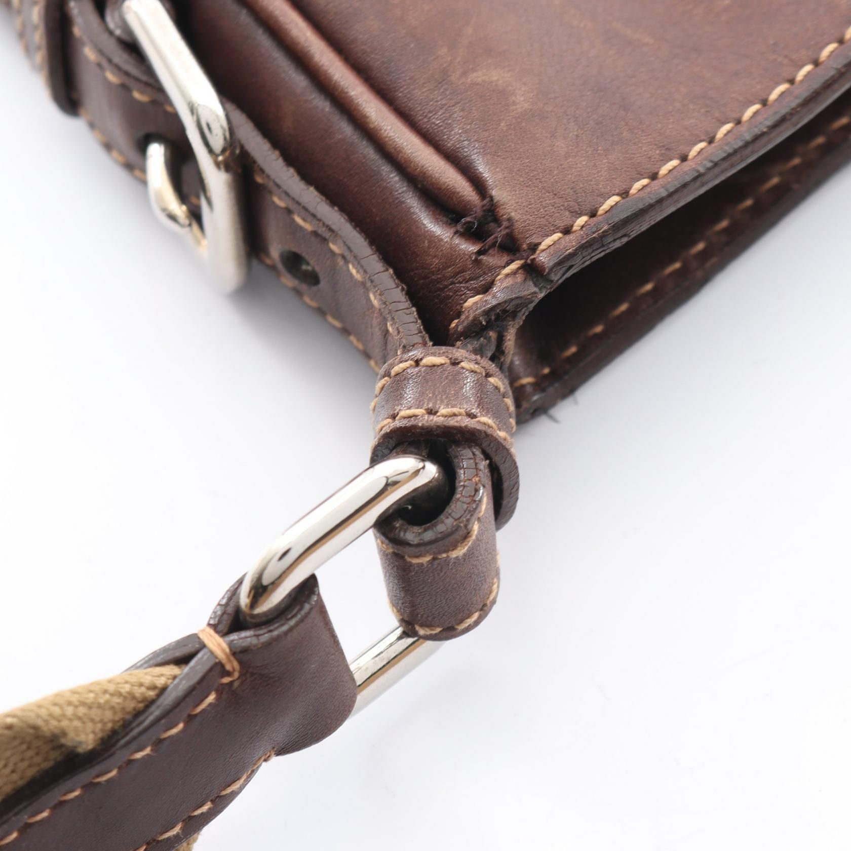 Jacquard Logo  Canvas and Leather Messenger Bag — view 9