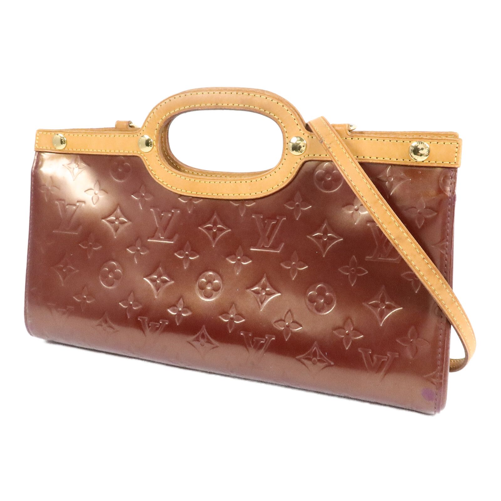 Vernis Roxbury Drive Hand-turned Shoulder Bag Brown Handbag M 93569 — view 3