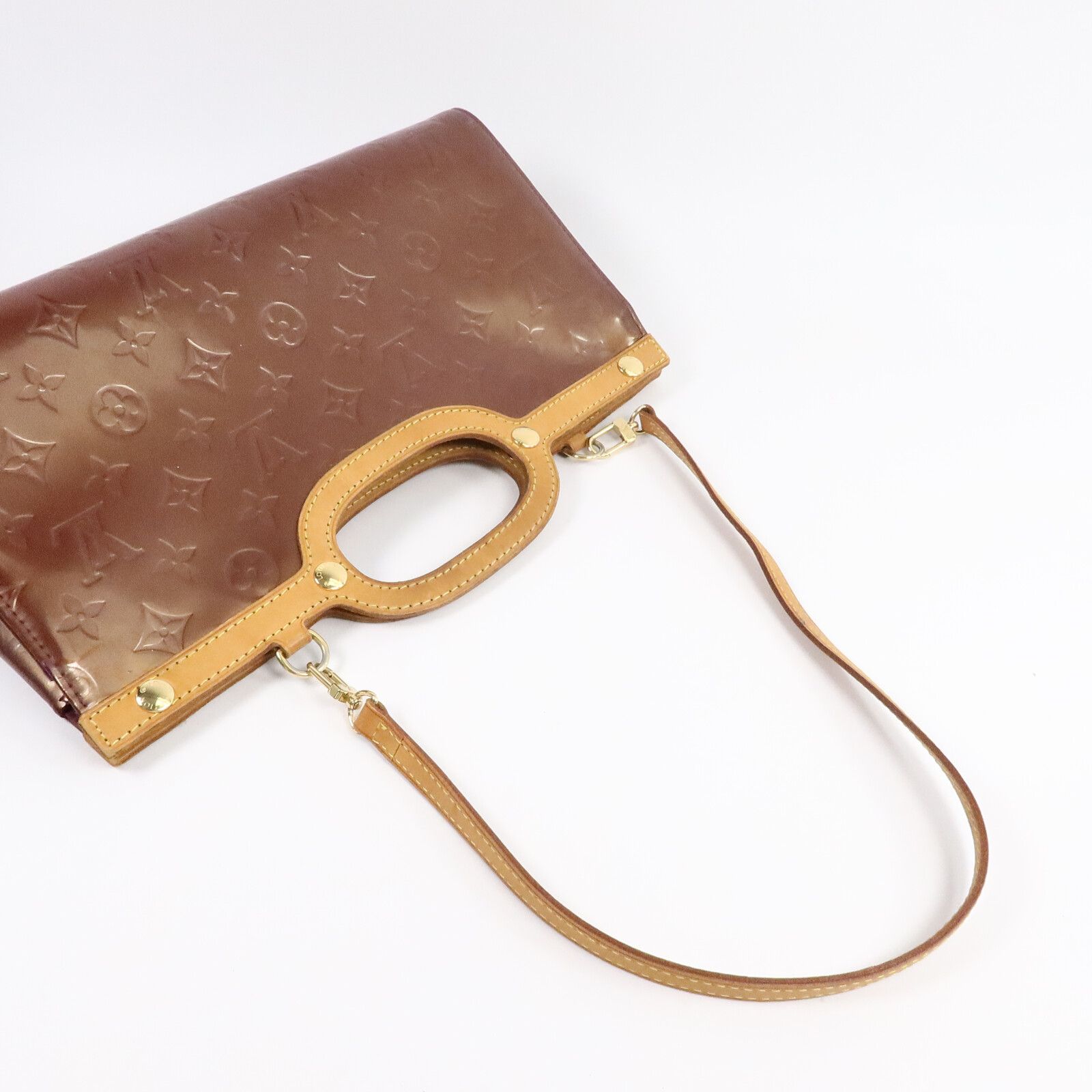 Vernis Roxbury Drive Hand-turned Shoulder Bag Brown Handbag M 93569 — view 9